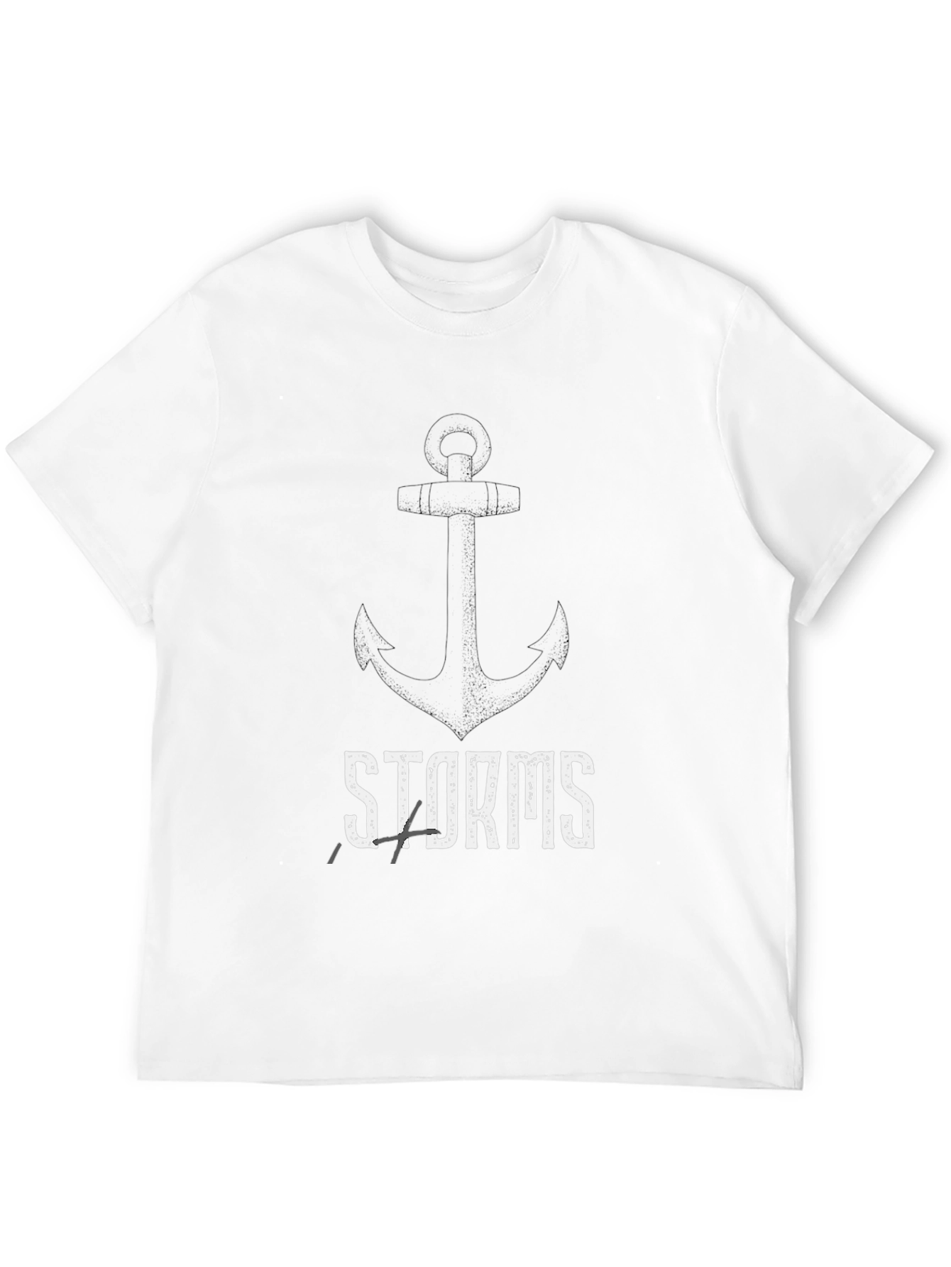 Black Storms Pass Anchor Graphic T-Shirt - Unisex view 12
