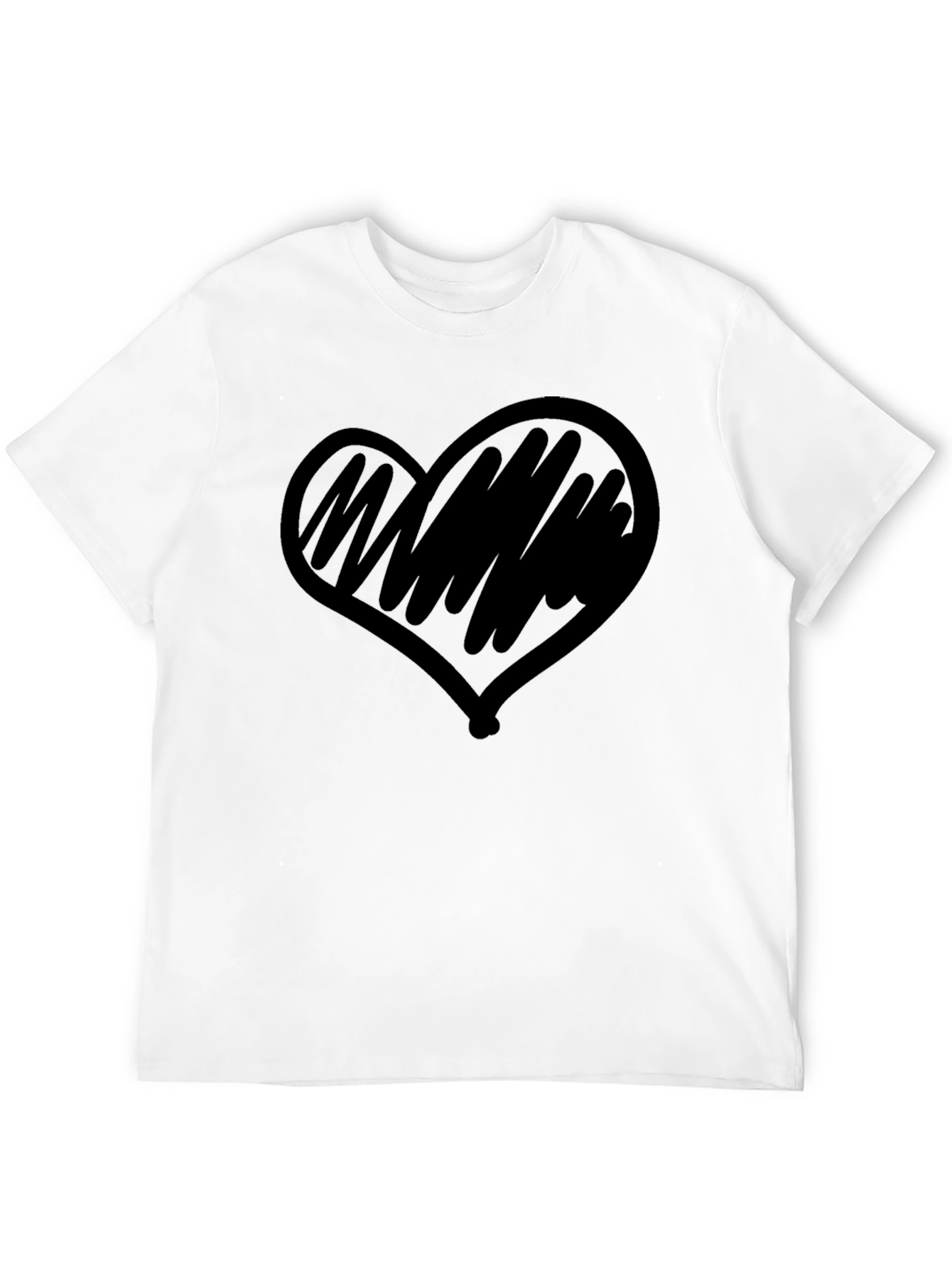 Black Heart Scribble Graphic Black T-Shirt view 12