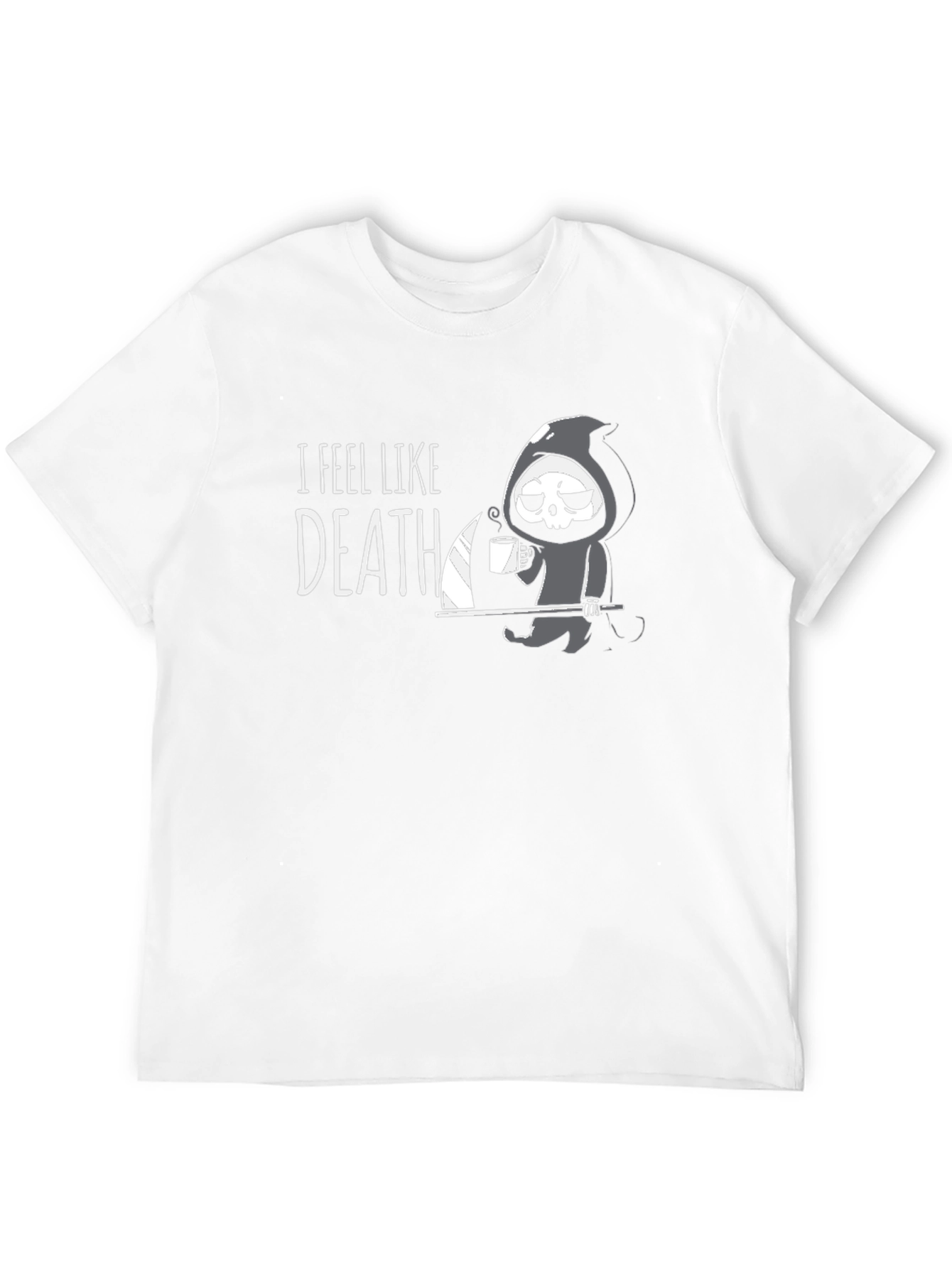 Black I Feel Like Death T-Shirt - Grim Reaper Coffee Humor view 12