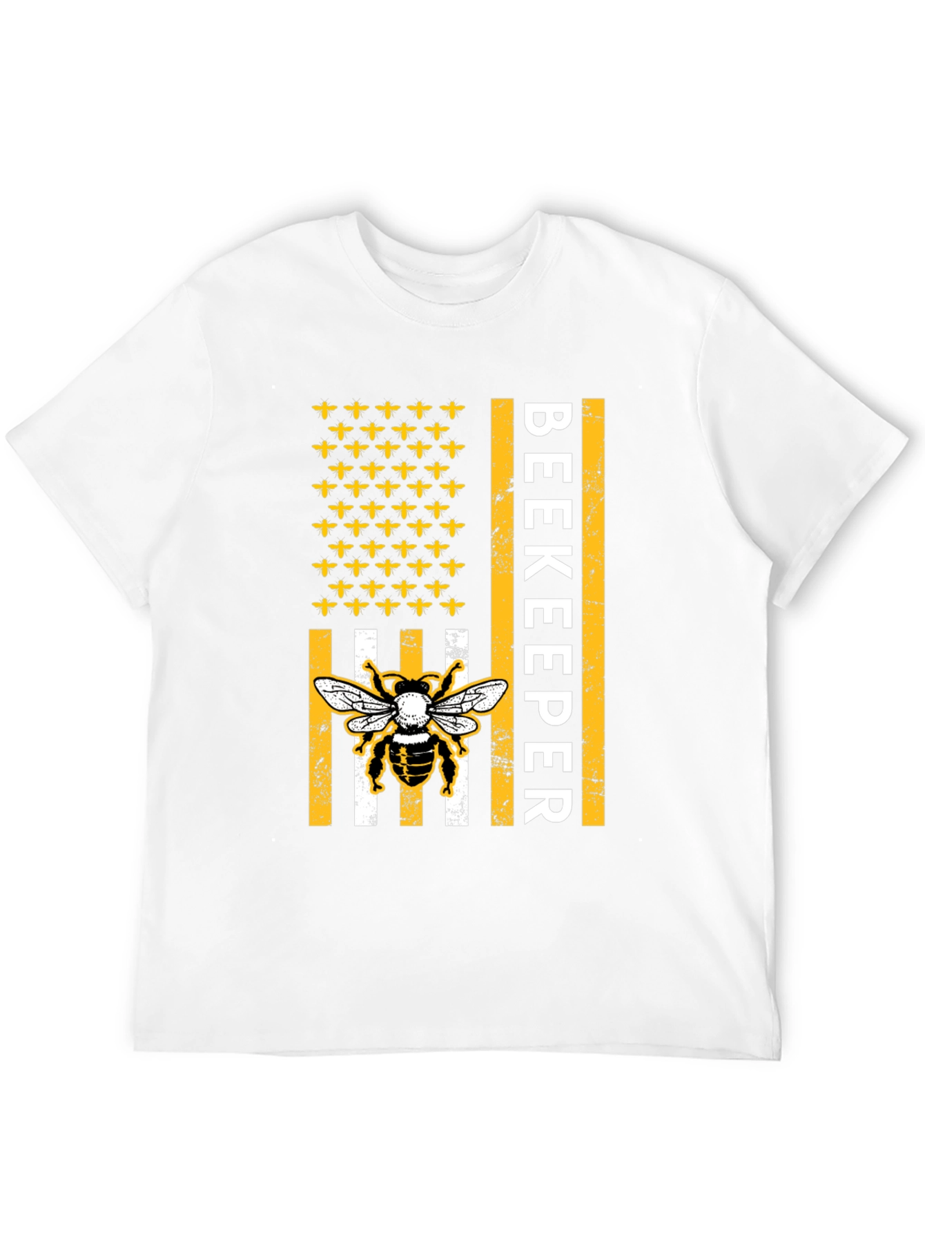Black Beekeeper American Flag Bee T-Shirt view 12
