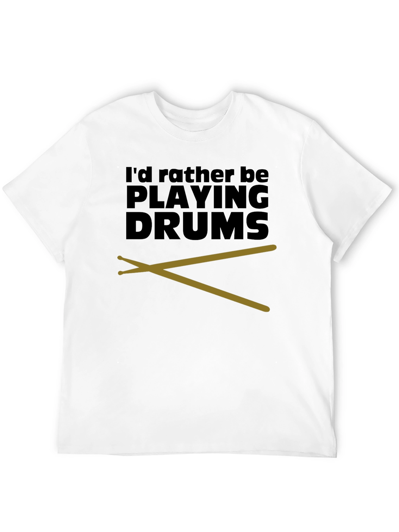 Black Drummer T-Shirt - I'd Rather Be Playing Drums view 12