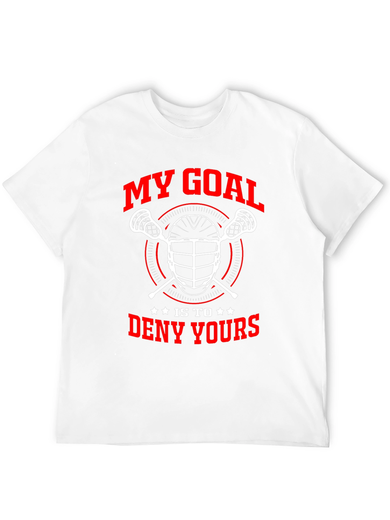 Black Lacrosse Goalie T-Shirt - My Goal is to Deny Yours view 12