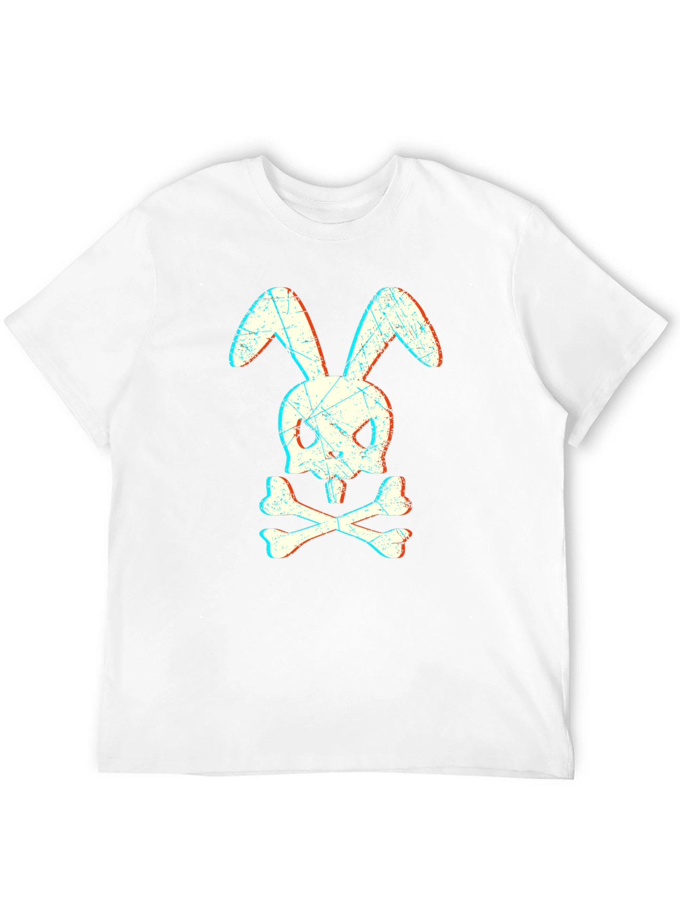 Black Skull Bunny Graphic T-Shirt - Edgy Streetwear view 12