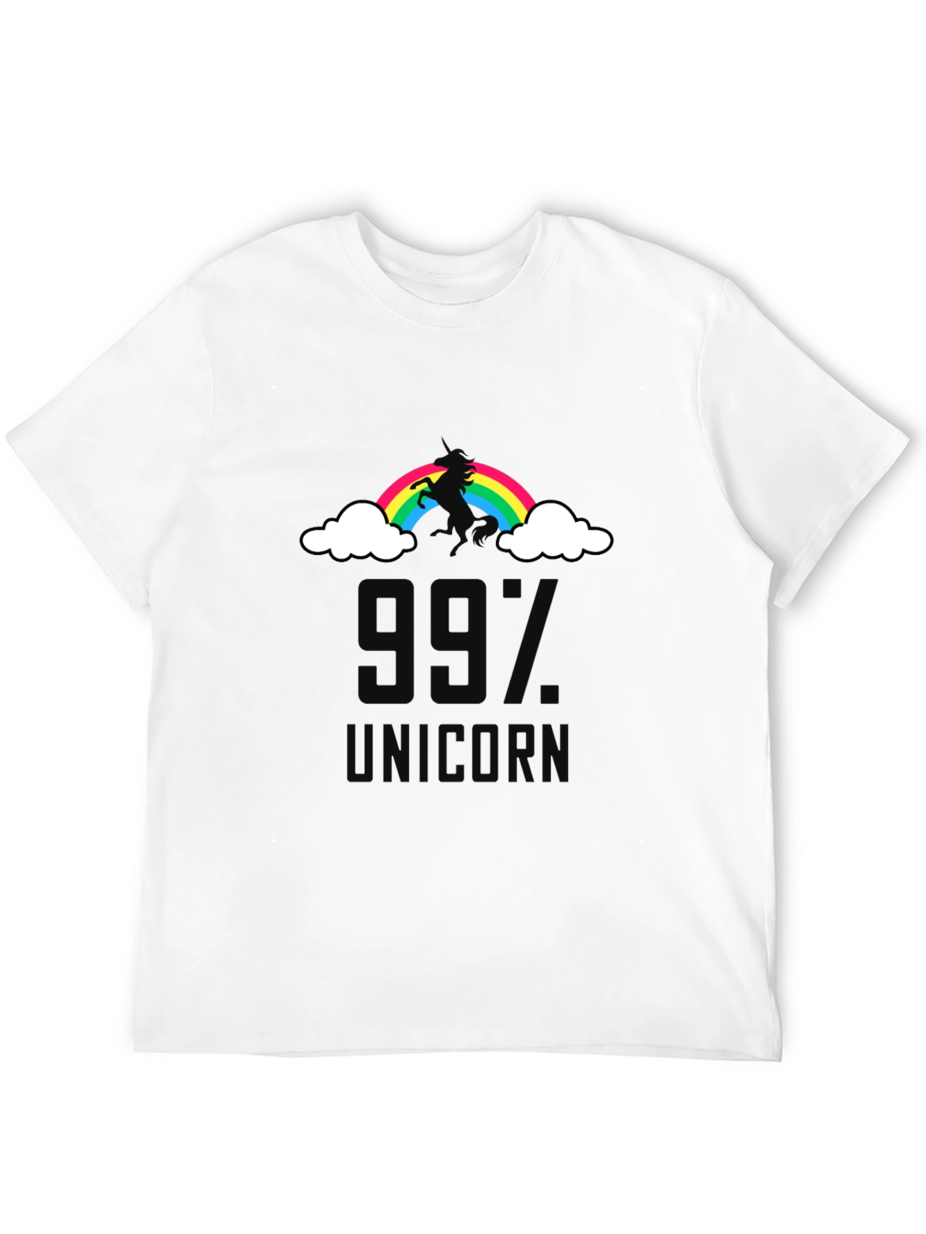 Black 99% Unicorn T-Shirt - Black Cotton Graphic Tee view 12