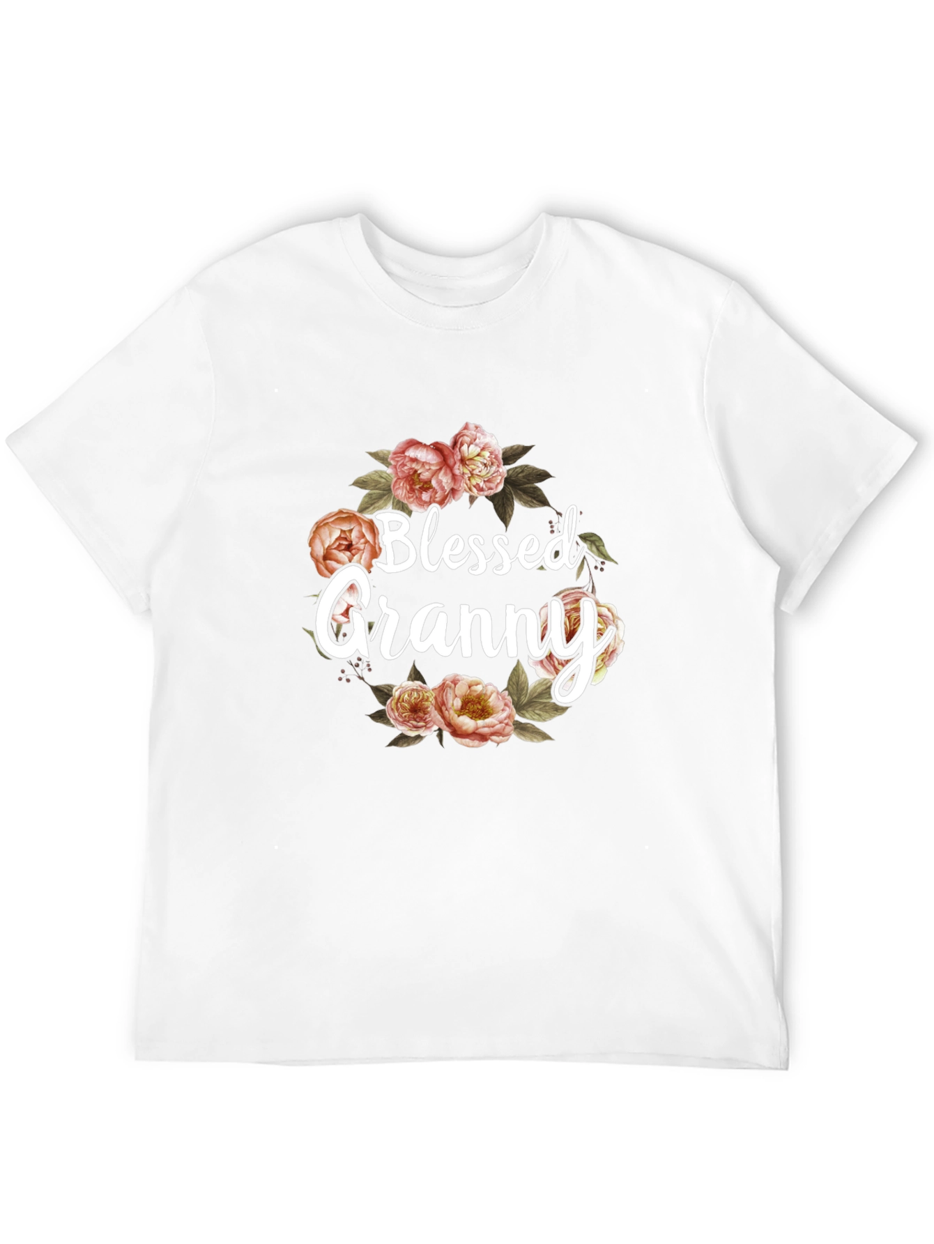 Black Blessed Granny Floral Graphic T-Shirt view 12