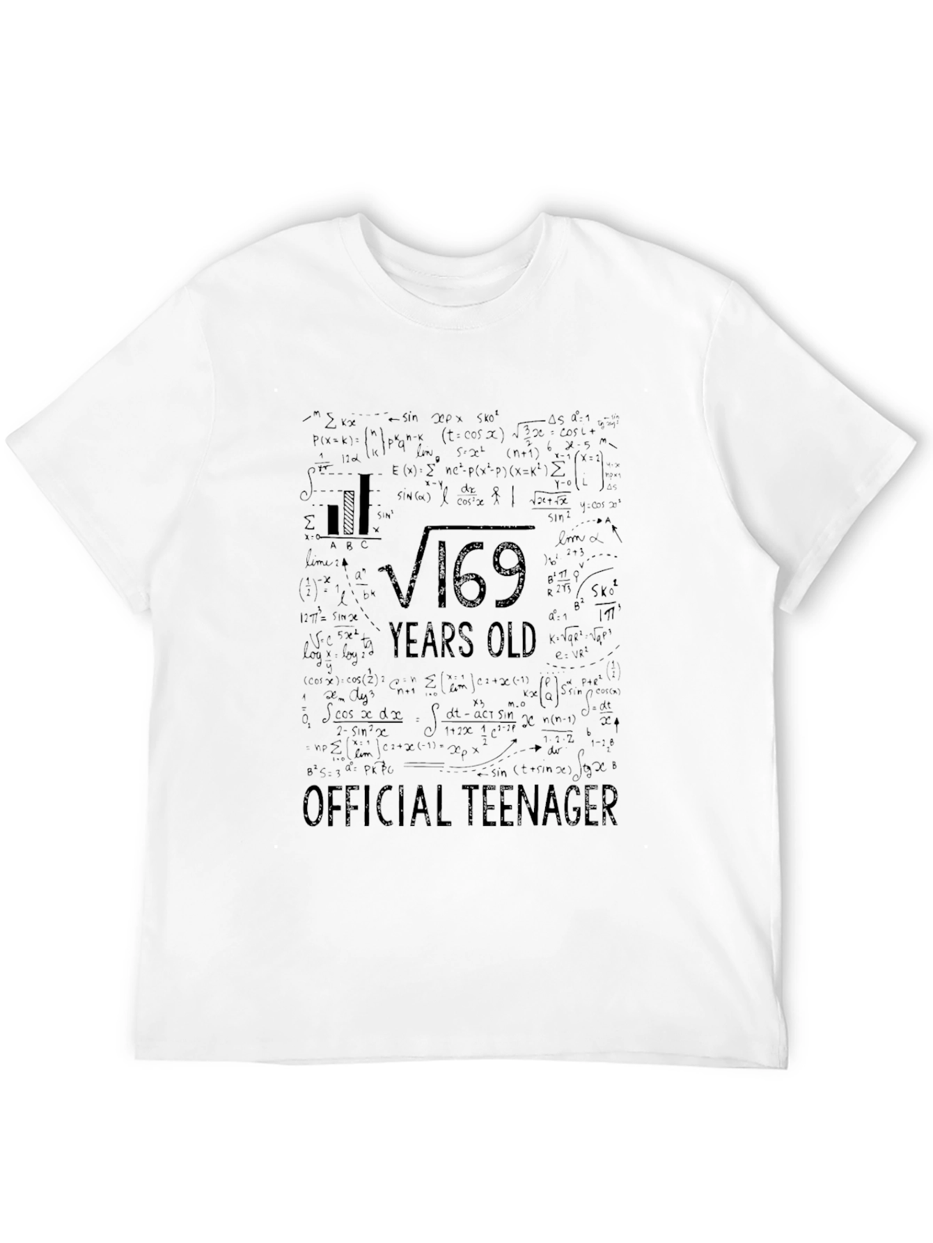 Black Funny Math 13th Birthday Teenager T-Shirt view 12