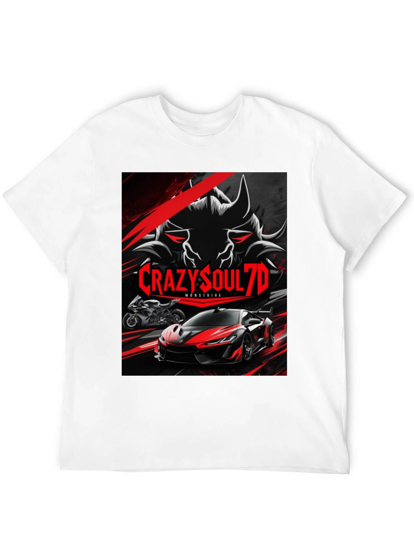 Black CrazySoul7D Monstrive Graphic T-Shirt view 12