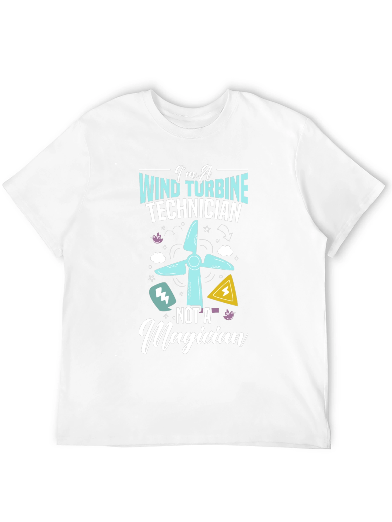 Black Wind Turbine Technician T-Shirt - Not a Magician view 12