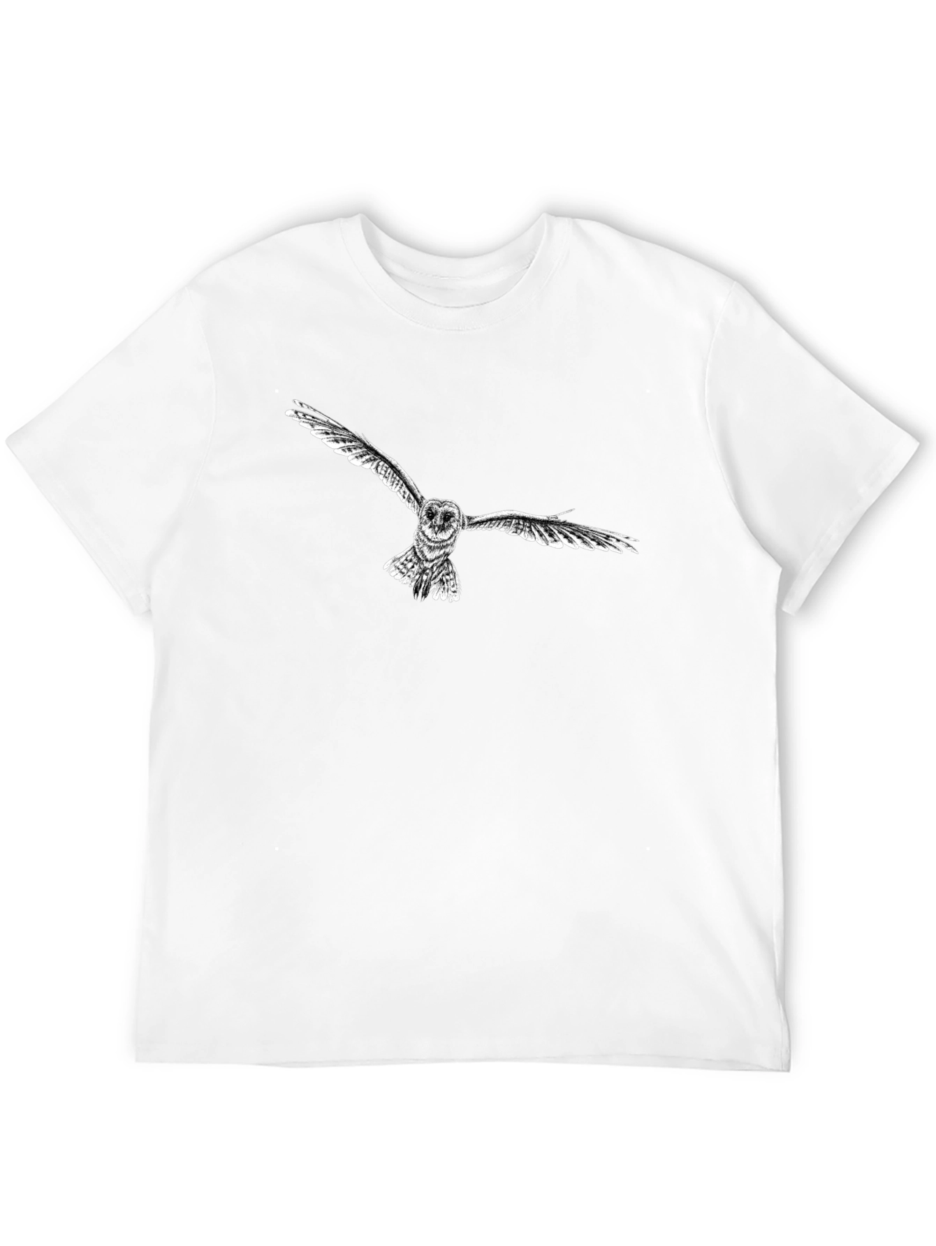 Black Owl Graphic Print Black T-Shirt view 12