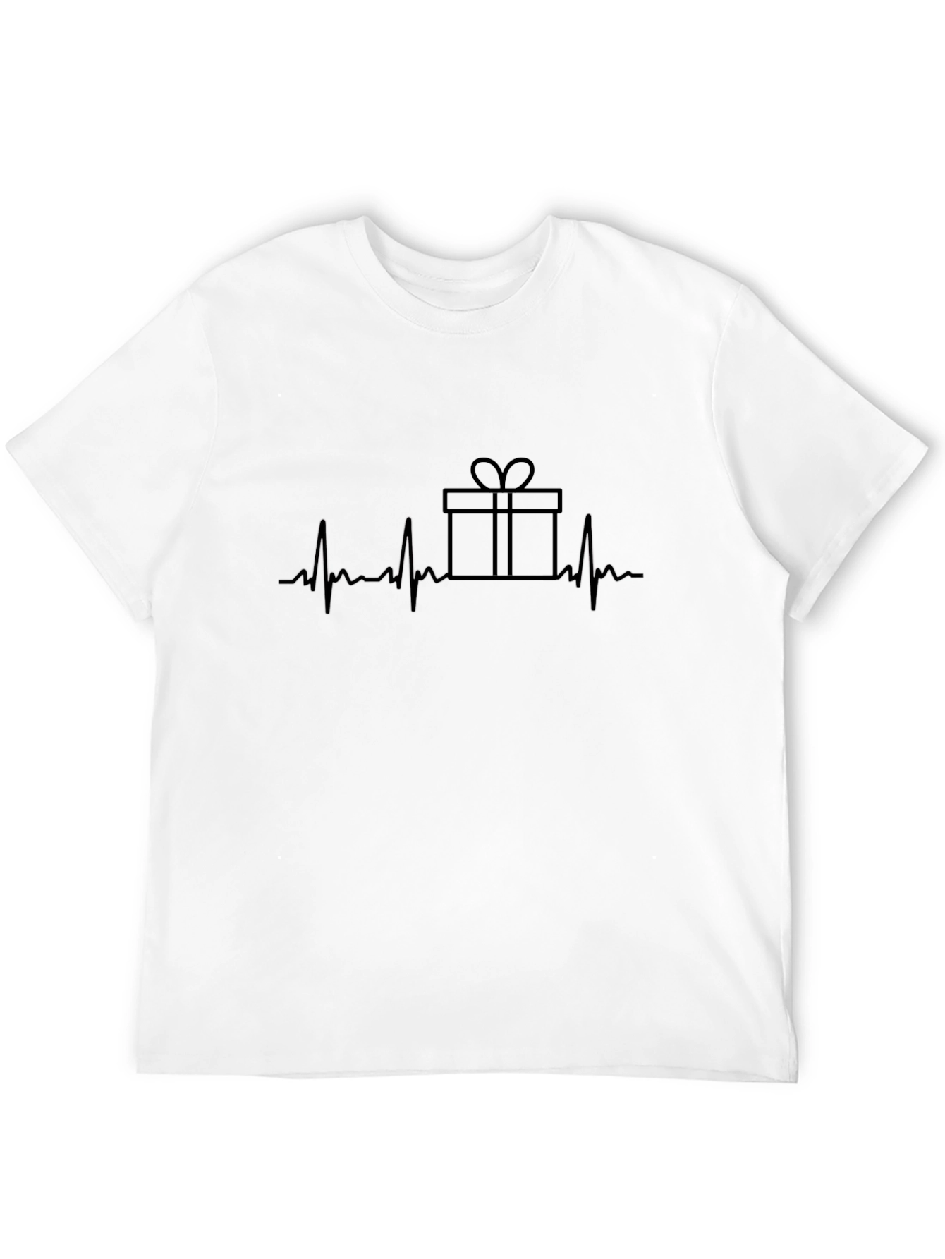 Black Gift Heartbeat Tee - Black Holiday Cheer T-Shirt view 12