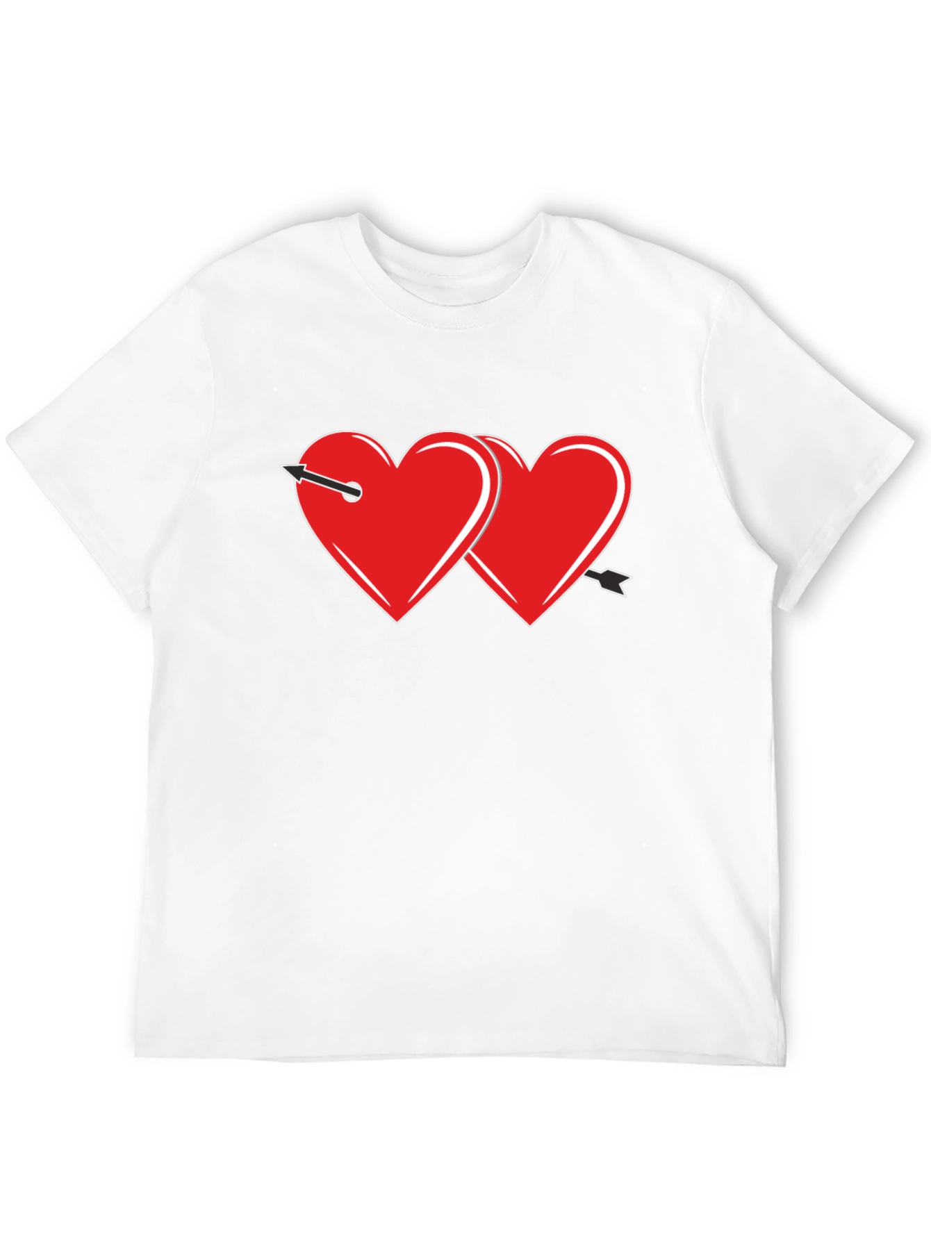 Black Heart Arrow Graphic Tee - Black Cotton Casual Shirt view 12