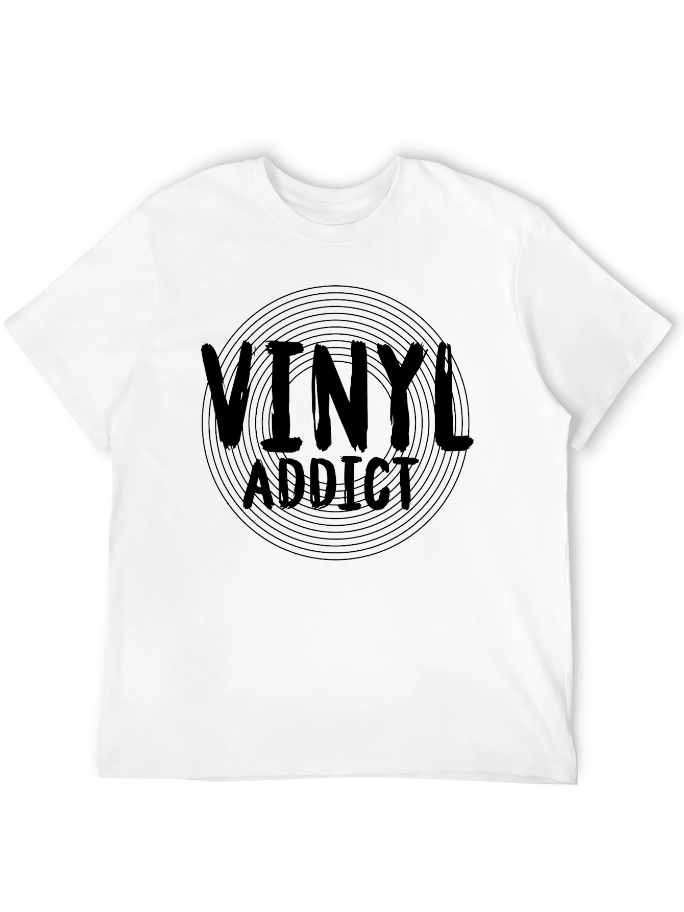 Black Vinyl Addict Graphic T-Shirt - Music Lover Tee view 12
