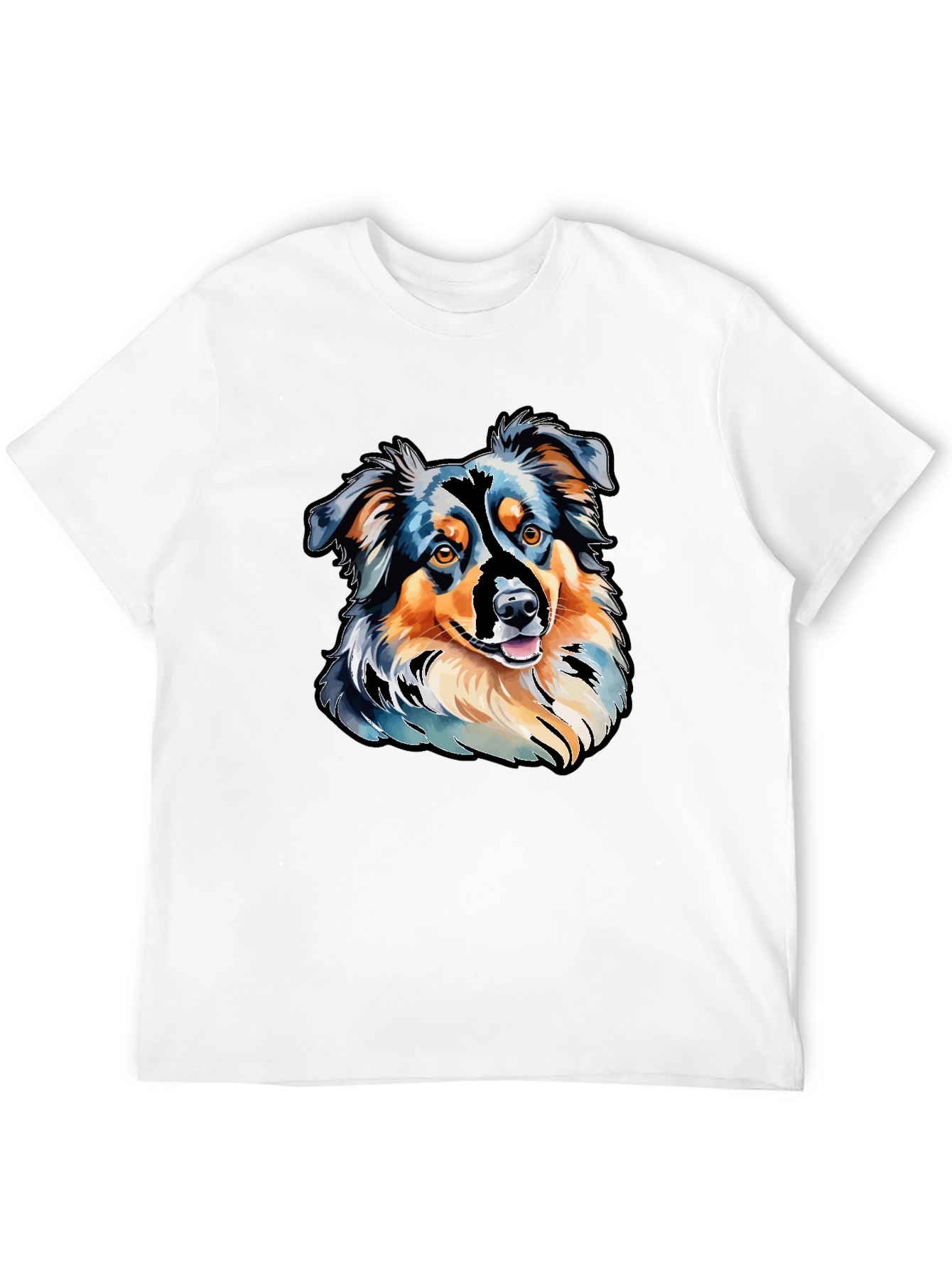 Black Aussie Dog Art T-Shirt view 12