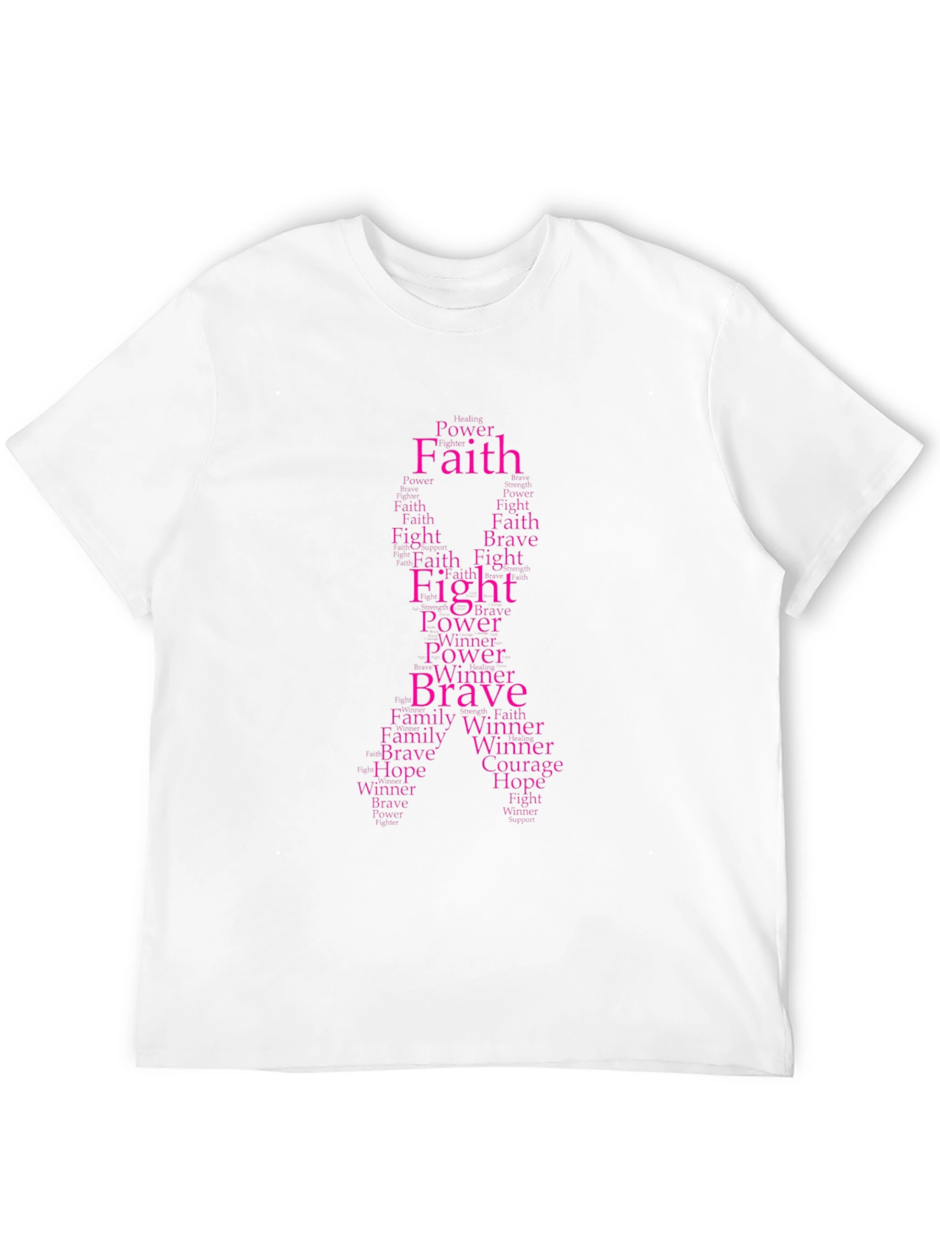 Black Faith, Fight, Brave Word Art Ribbon T-Shirt view 12