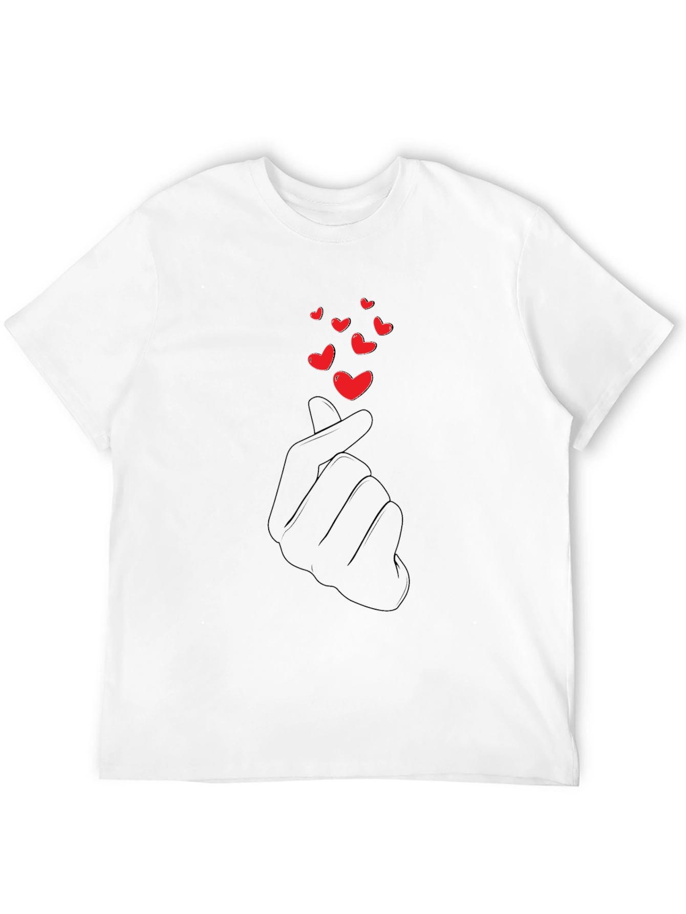 Black Heart Gesture Graphic Tee - Black Crew Neck view 12