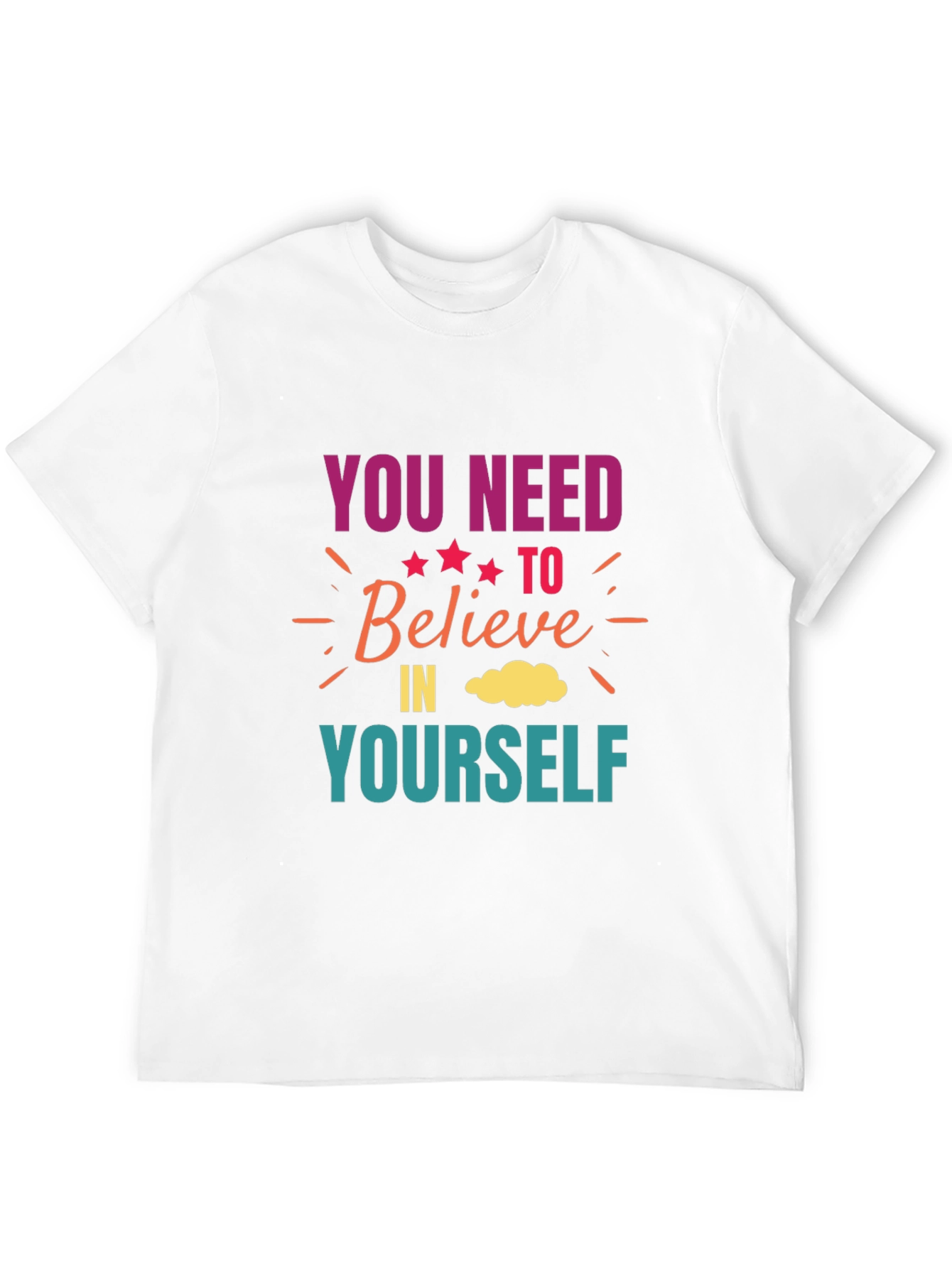 Black Motivational Graphic T-Shirt: Believe In Yourself view 12