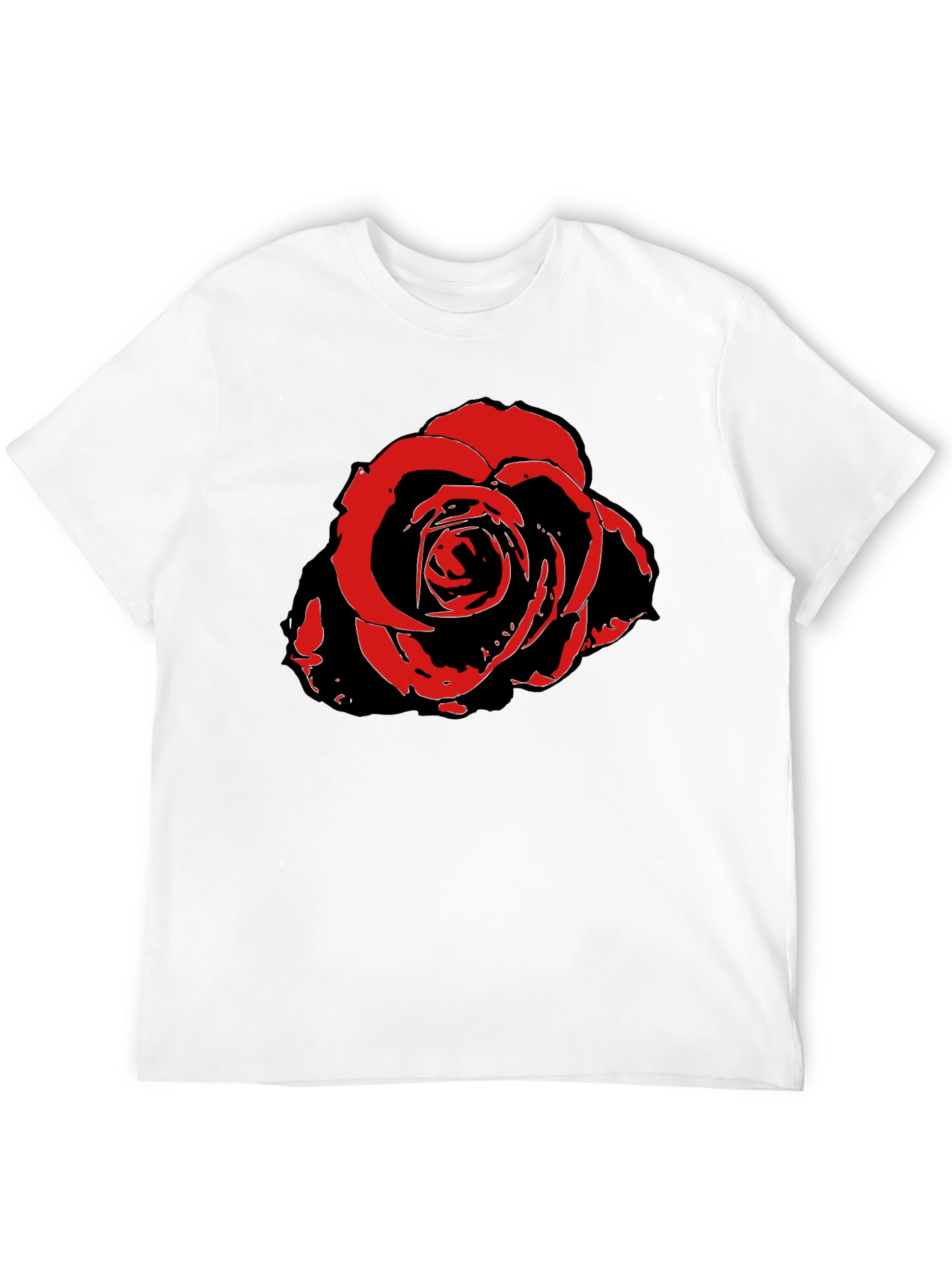 Black Bold Rose Graphic Tee - Stylish Men's Black T-Shirt view 12