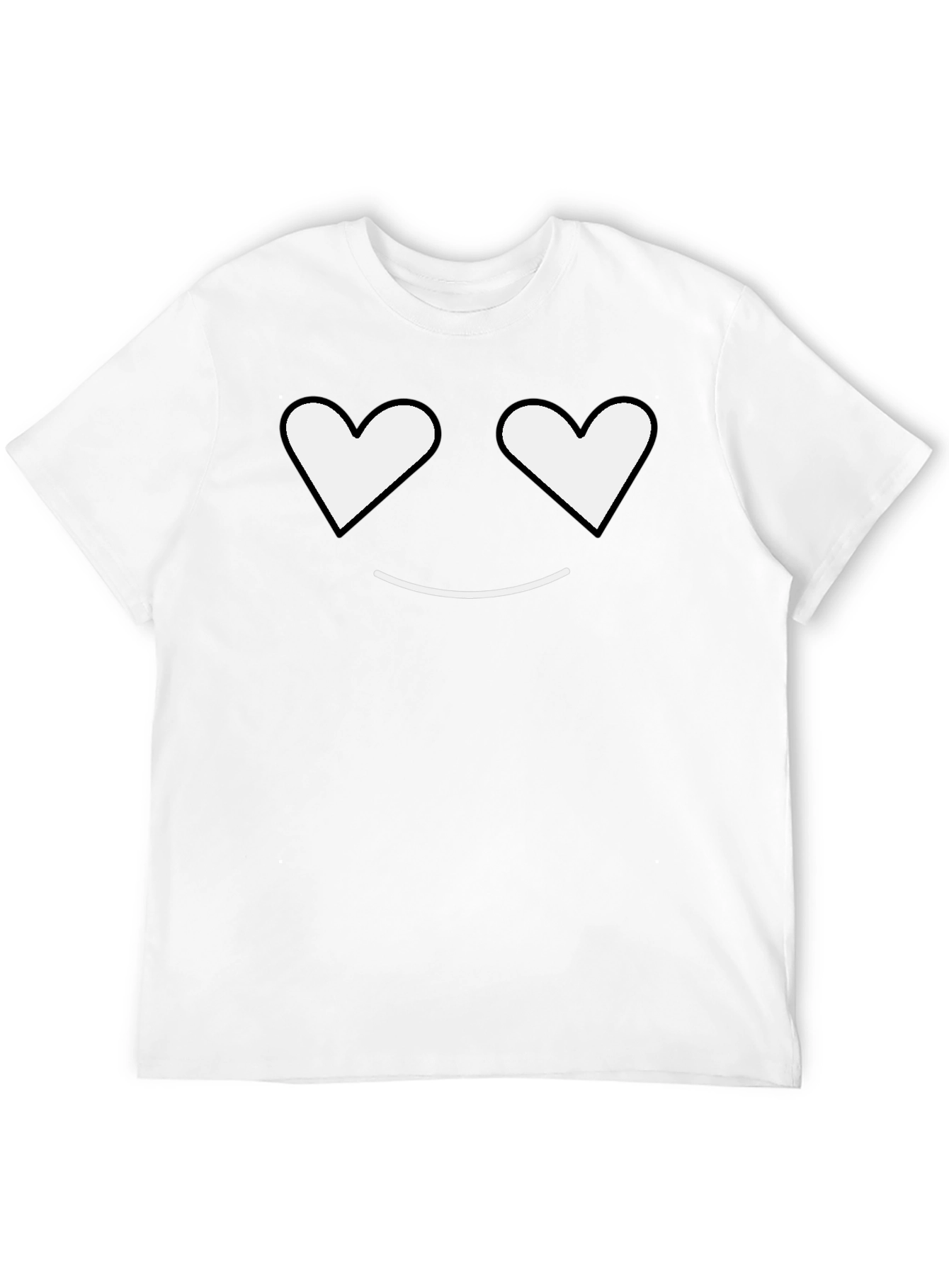 Black Heart Eyes Smiley Black T-Shirt view 12