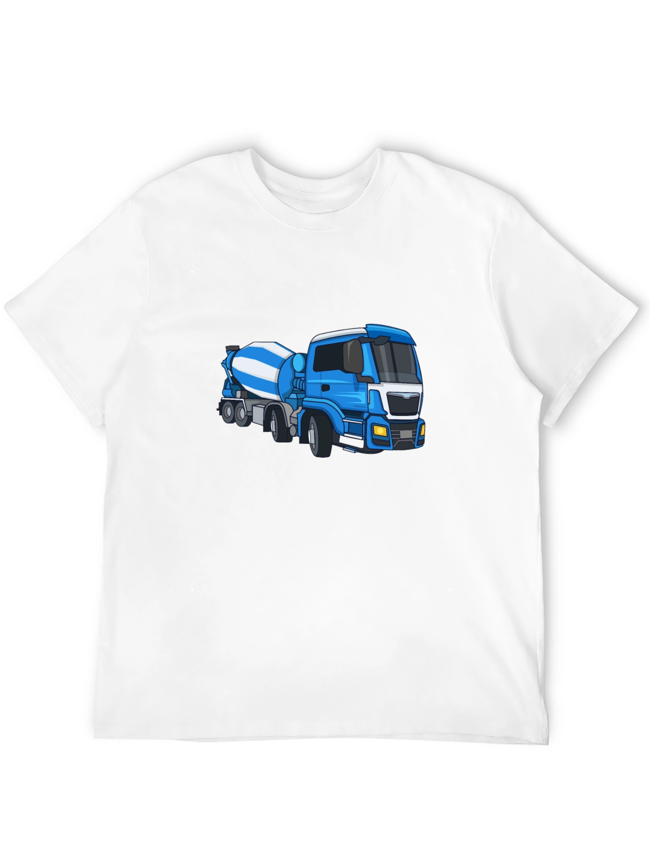 Black Black Tee with Blue Cement Mixer Truck Graphic view 12