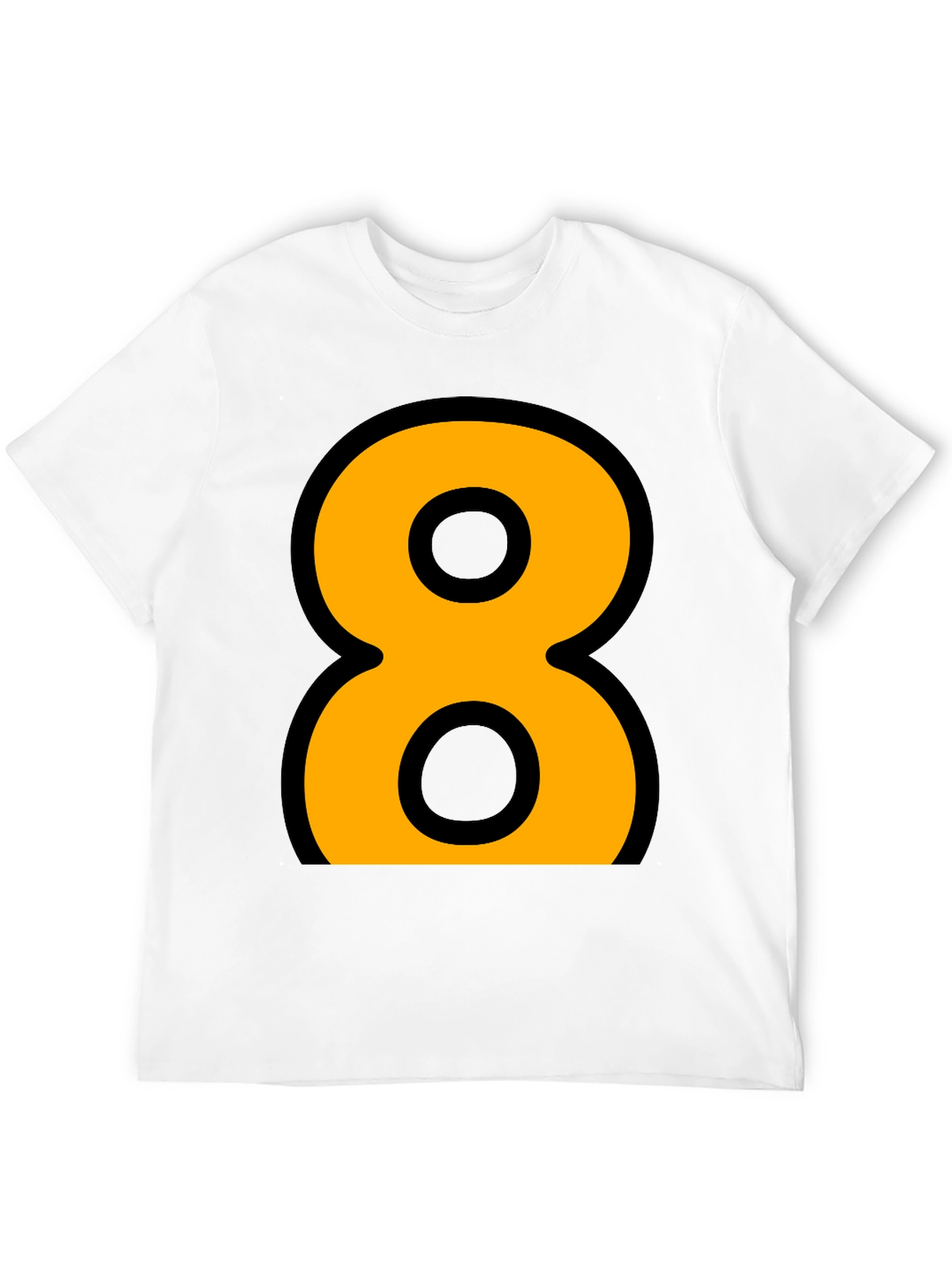 Black Bold Number 8 Graphic Tee - Black Cotton Blend view 12