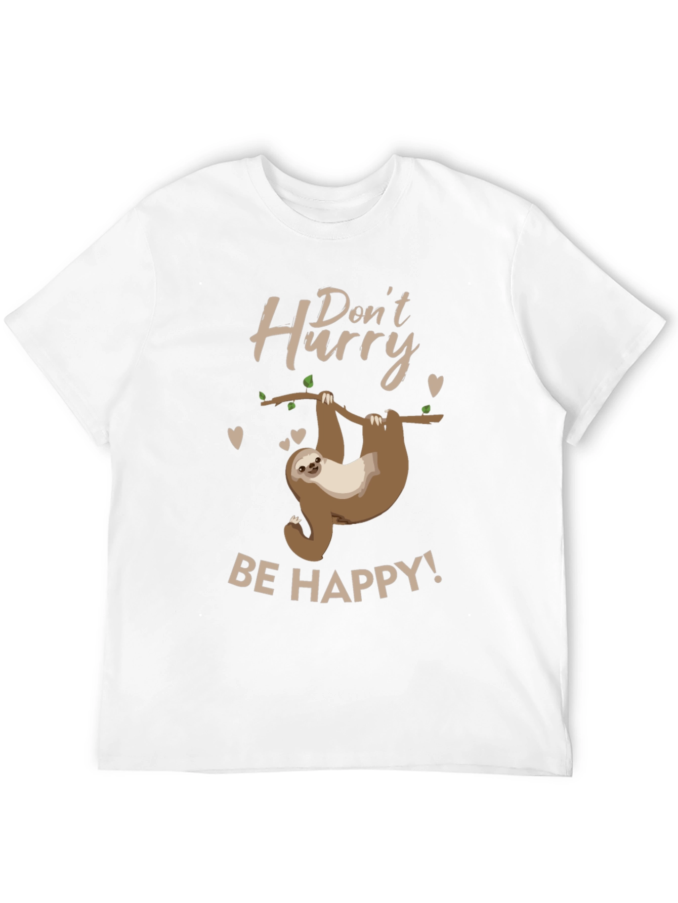 Black Don't Hurry, Be Happy Sloth T-Shirt view 12