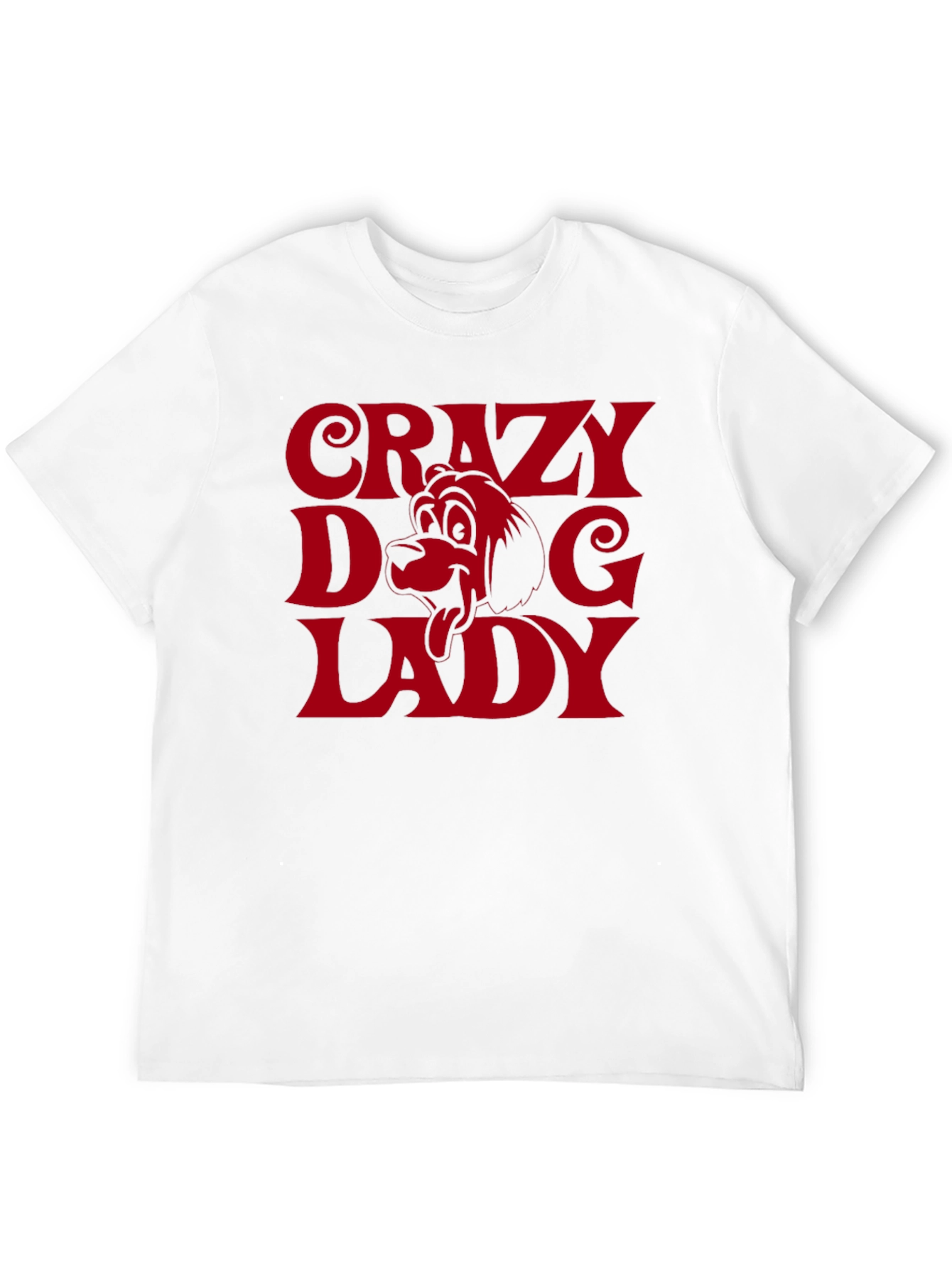 Black Crazy Dog Lady Graphic Tee - Novelty T-Shirt view 12
