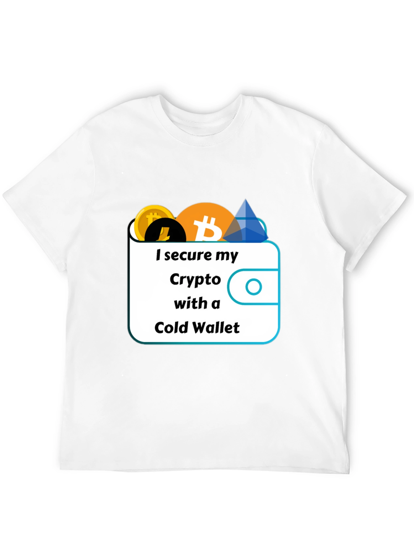 Black Secure Crypto Cold Wallet T-Shirt view 12