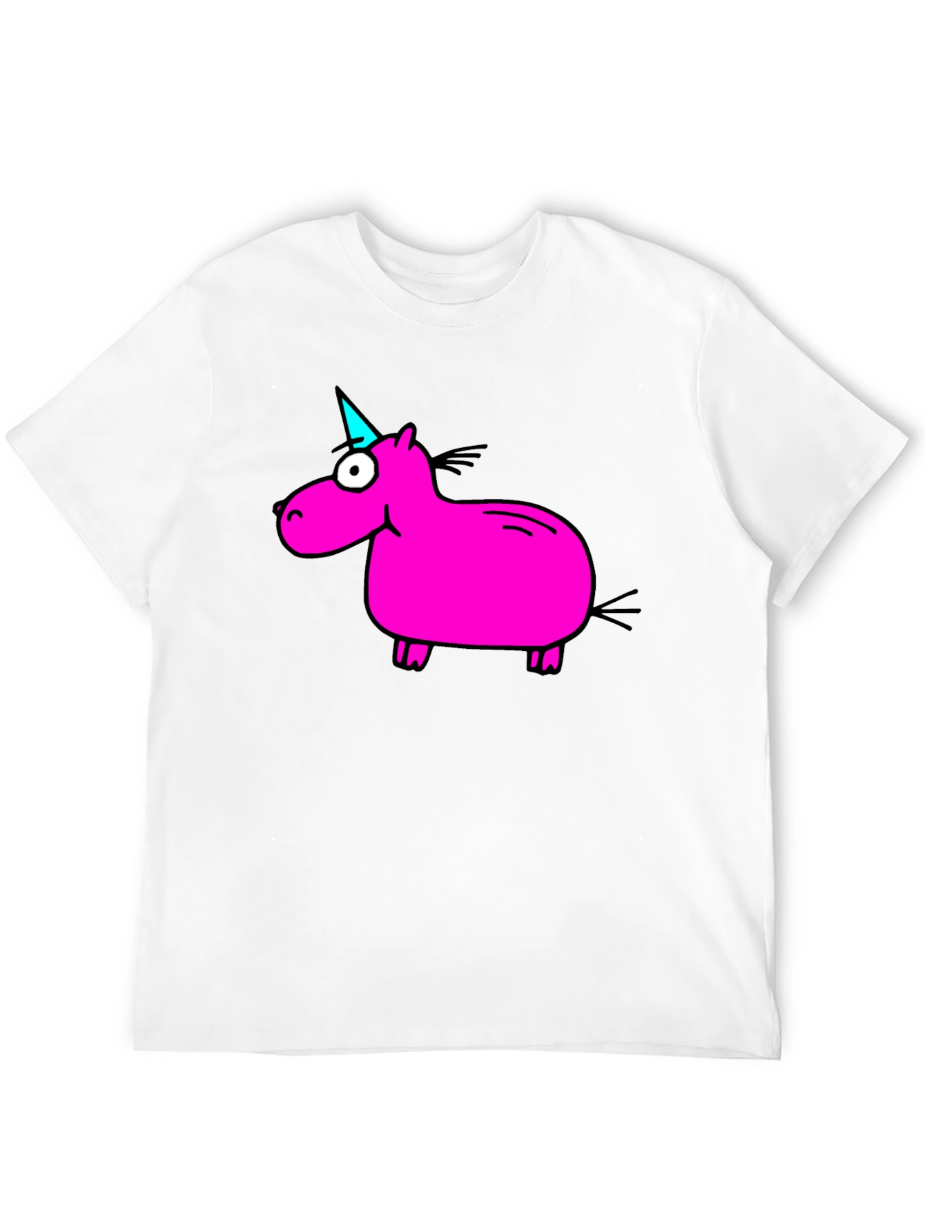Black Funny Pink Unicorn Graphic T-Shirt - Black view 12