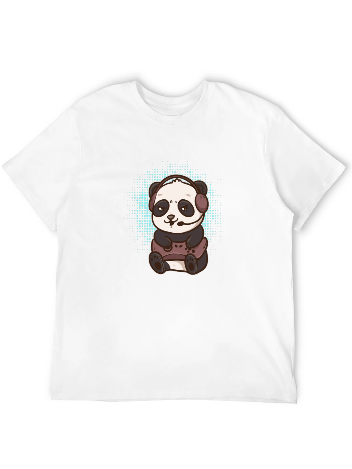 Black Gamer Panda Graphic Tee - Black Cotton T-Shirt view 12