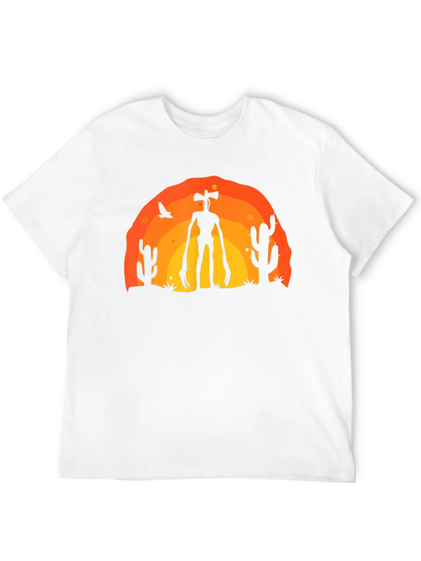 Black Siren Head Desert Graphic T-Shirt view 12