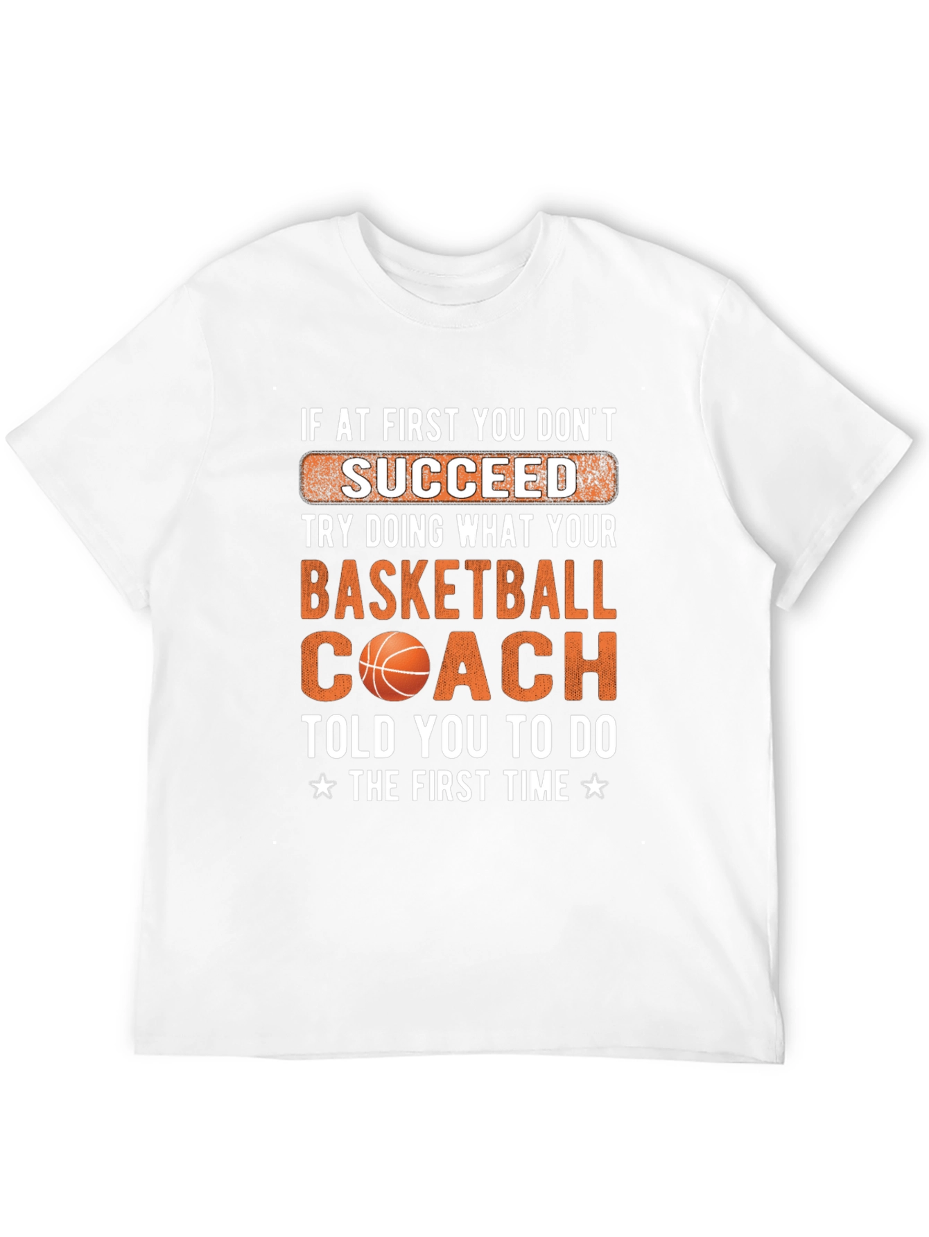 Black Basketball Coach T-Shirt - Succeed Graphic Tee view 12