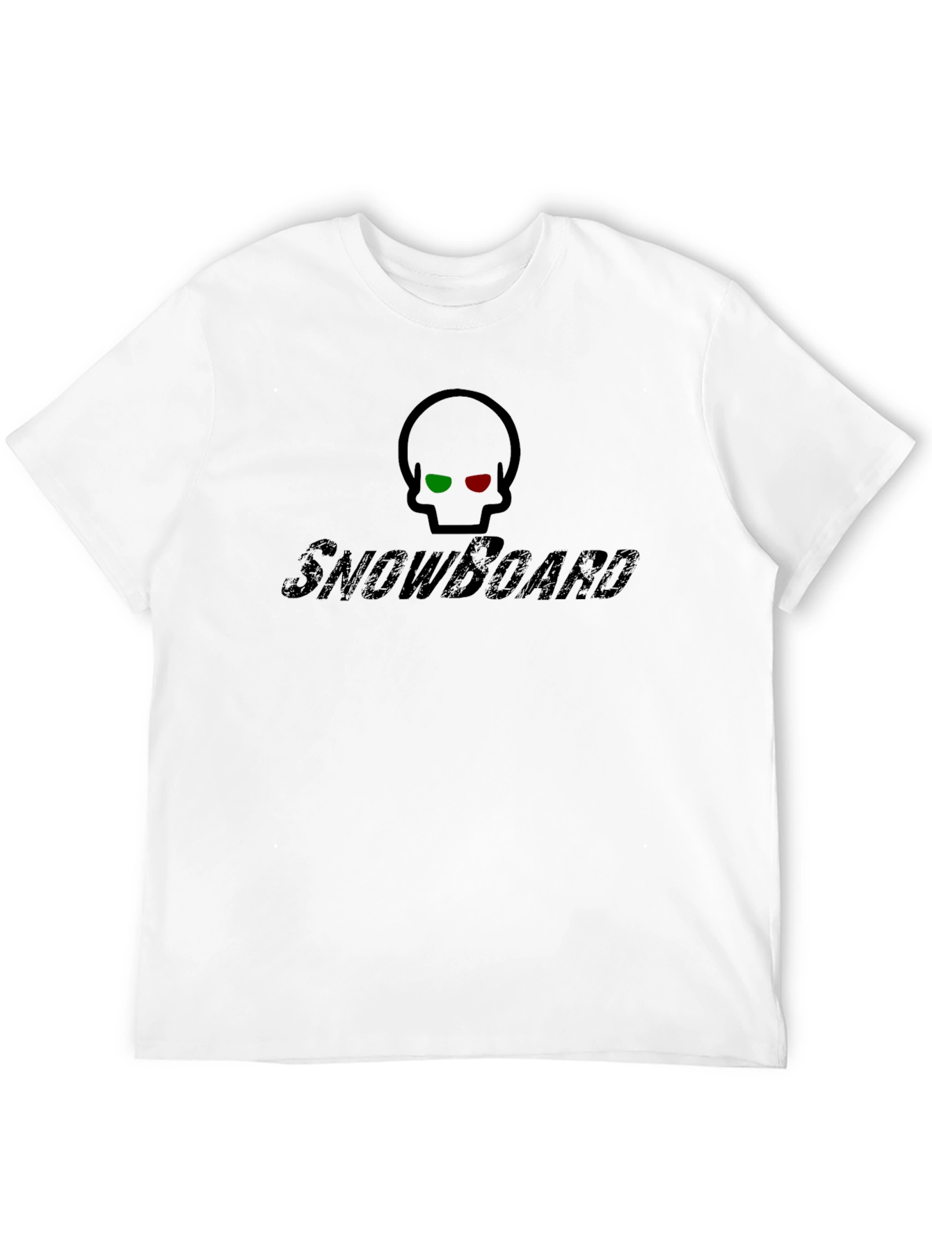 Black Snowboard Skull Graphic Black T-Shirt view 12