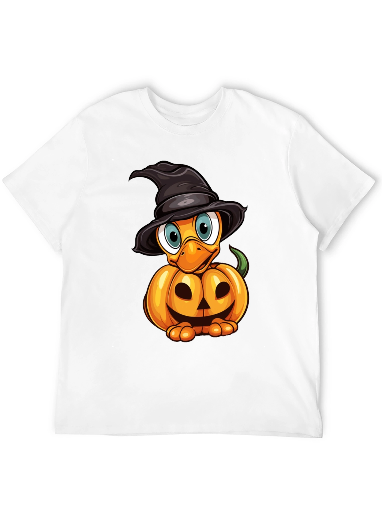 Black Halloween Pumpkin Duckling T-Shirt view 12