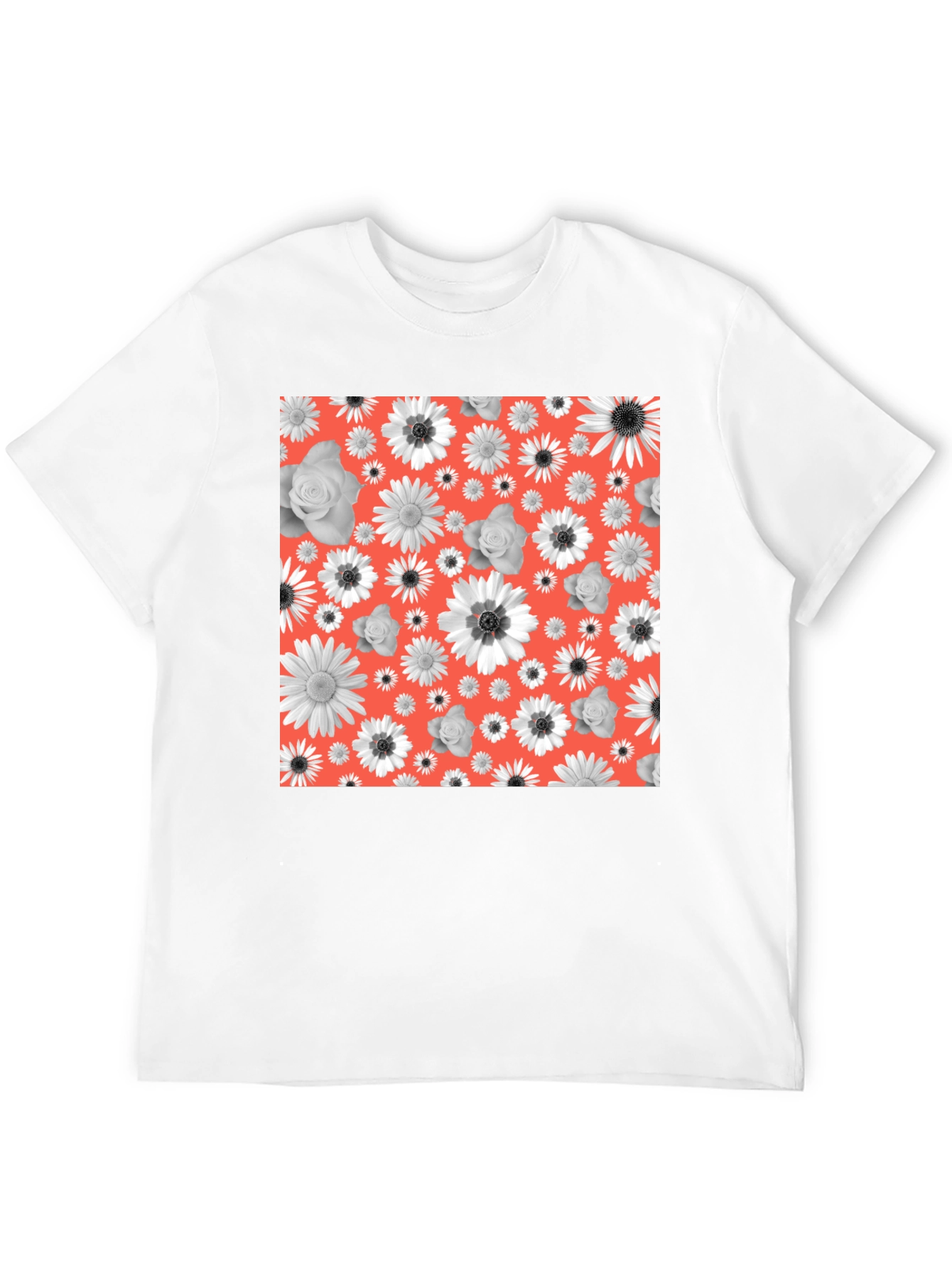 Black Floral Patterned T-Shirt view 12
