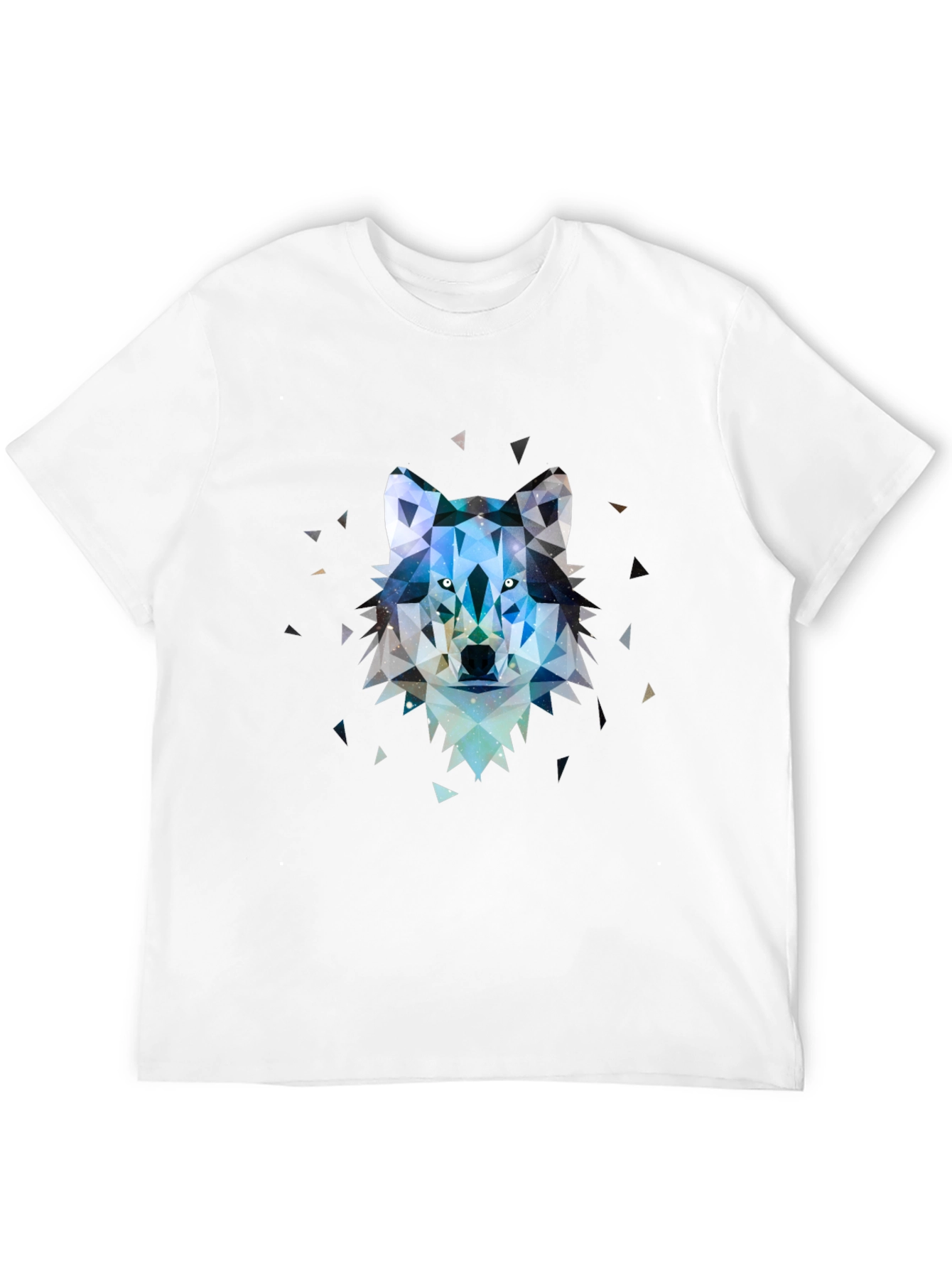 Black Geometric Wolf Graphic Tee view 12