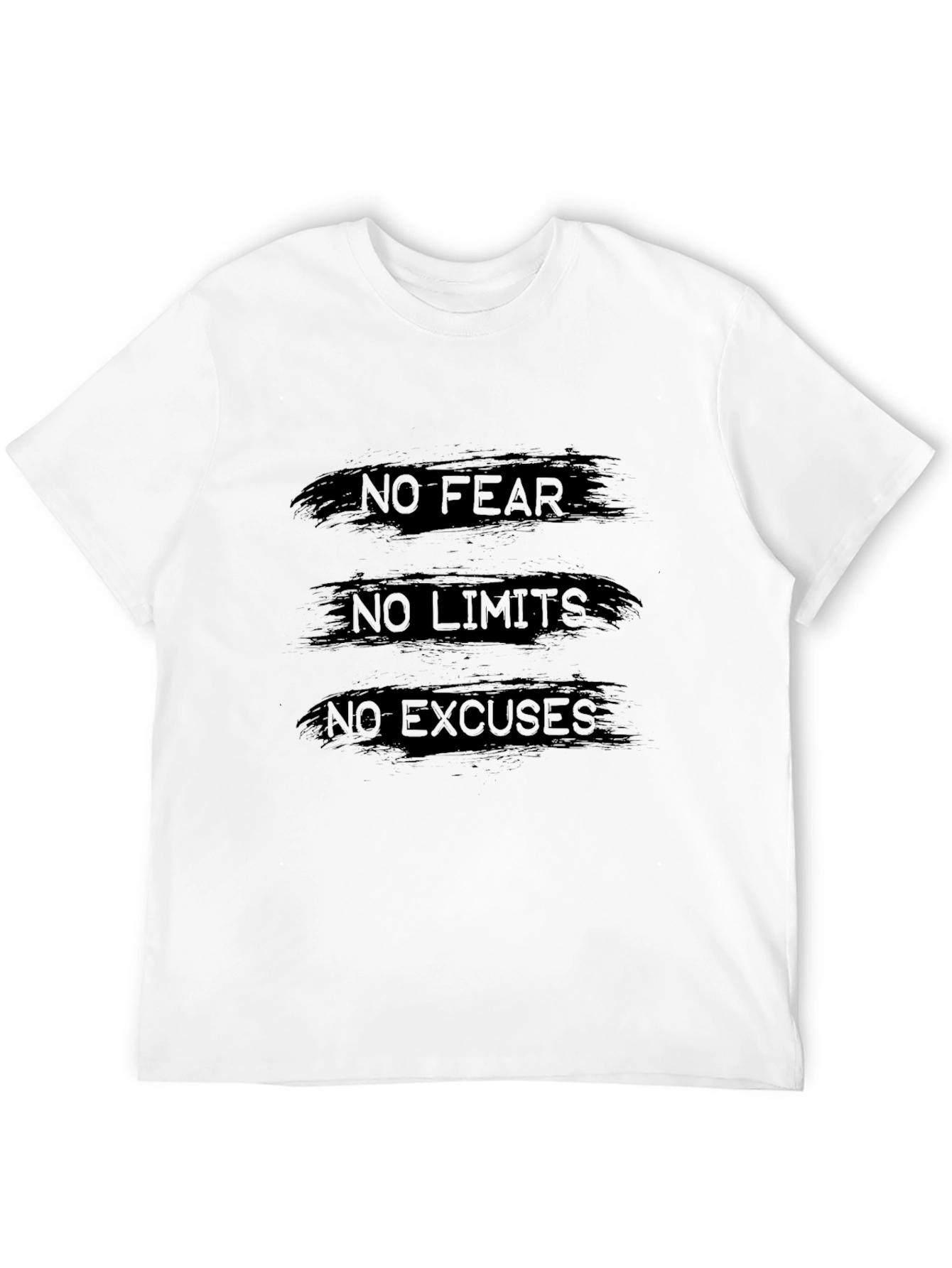 Black Motivational Black Tee: No Fear, No Limits, No Excuses view 12