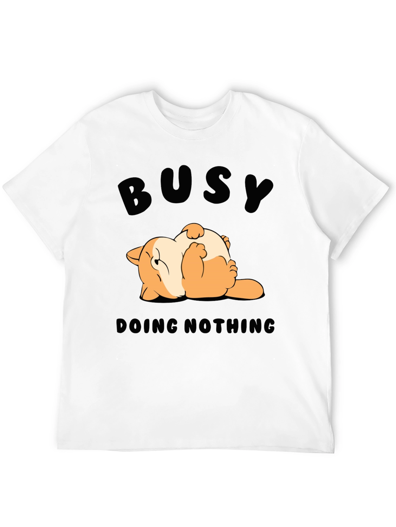 Black Busy Doing Nothing T-Shirt Funny Cat Design view 12