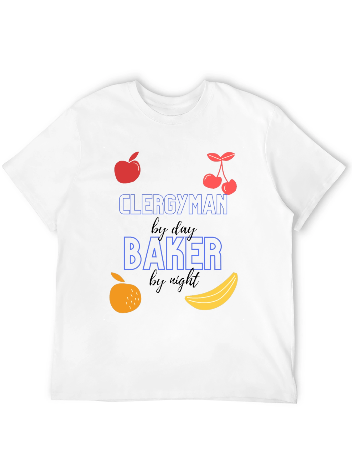 Black Clergyman by Day, Baker by Night Funny T-Shirt view 12