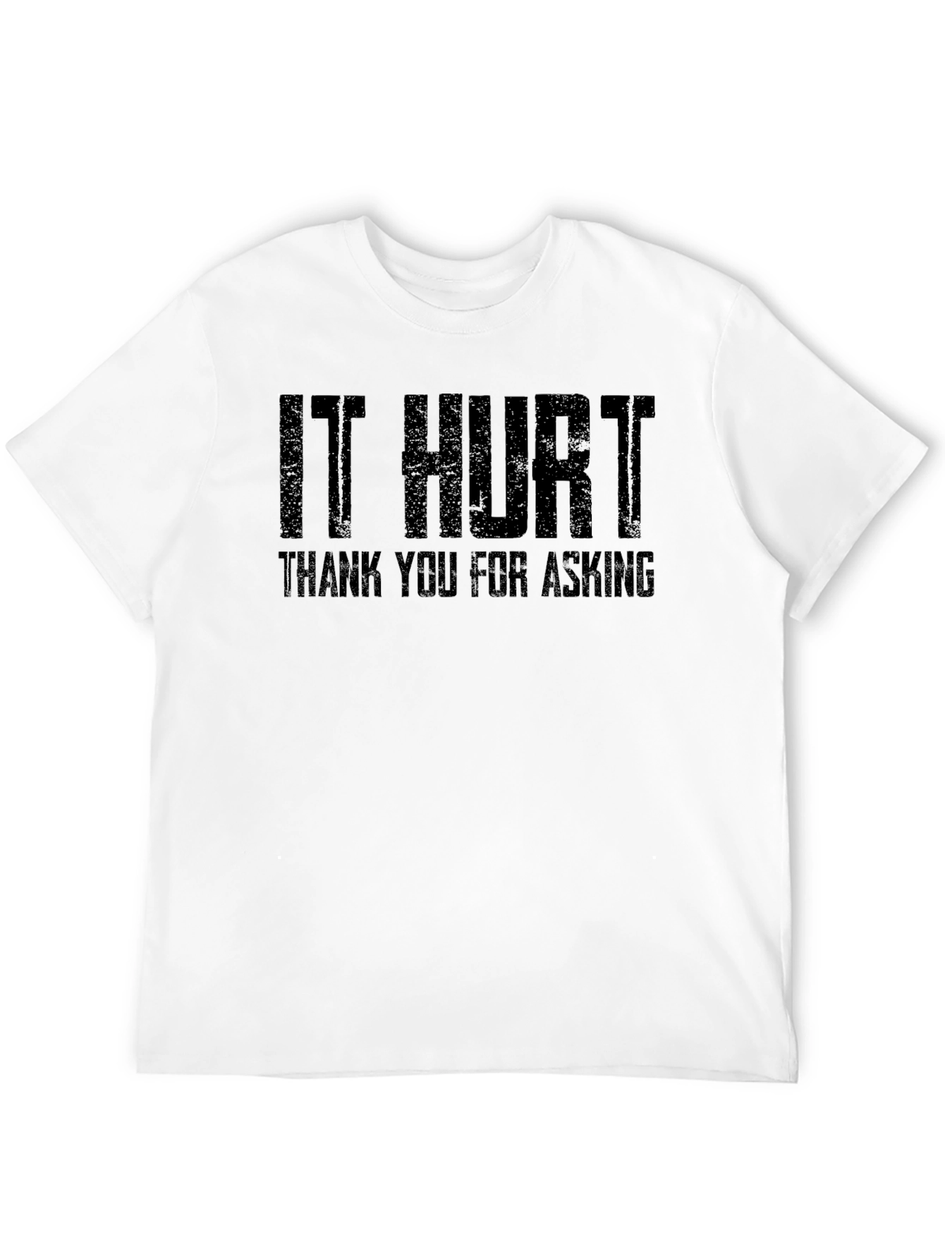 Black It Hurt Tee - Funny Casual Graphic T-Shirt for Men view 12