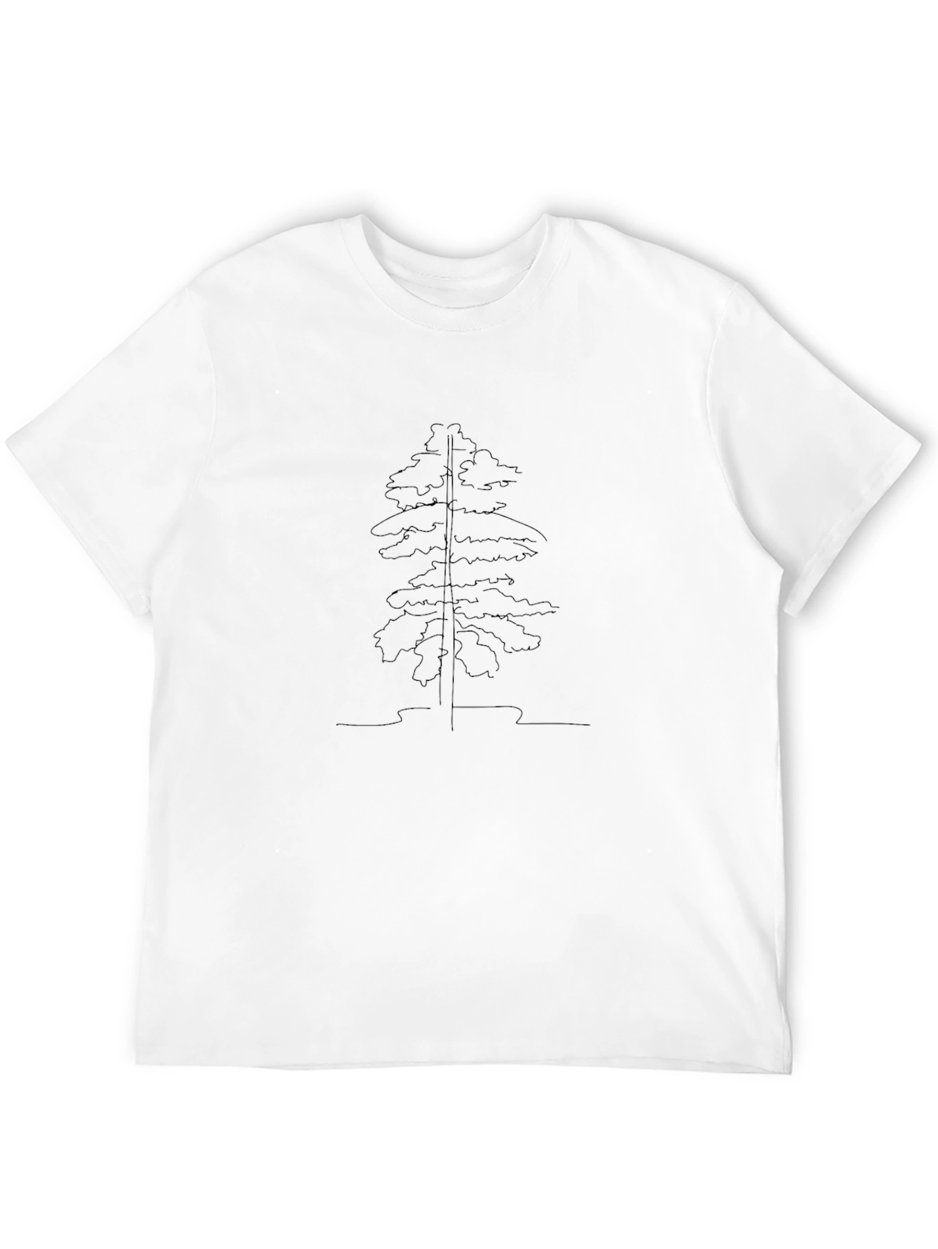 Black Minimalist Tree Graphic Tee - Black Cotton Casual Shirt view 12