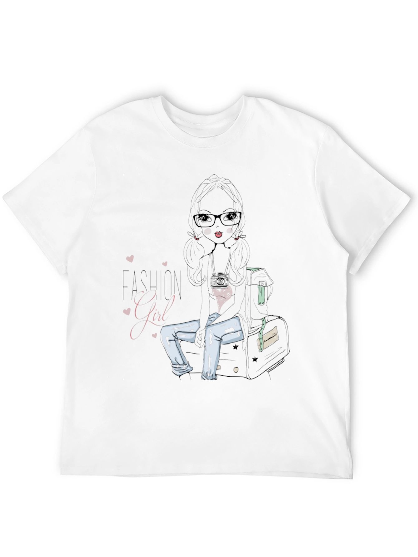 Black Fashion Girl Graphic Print T-Shirt view 12