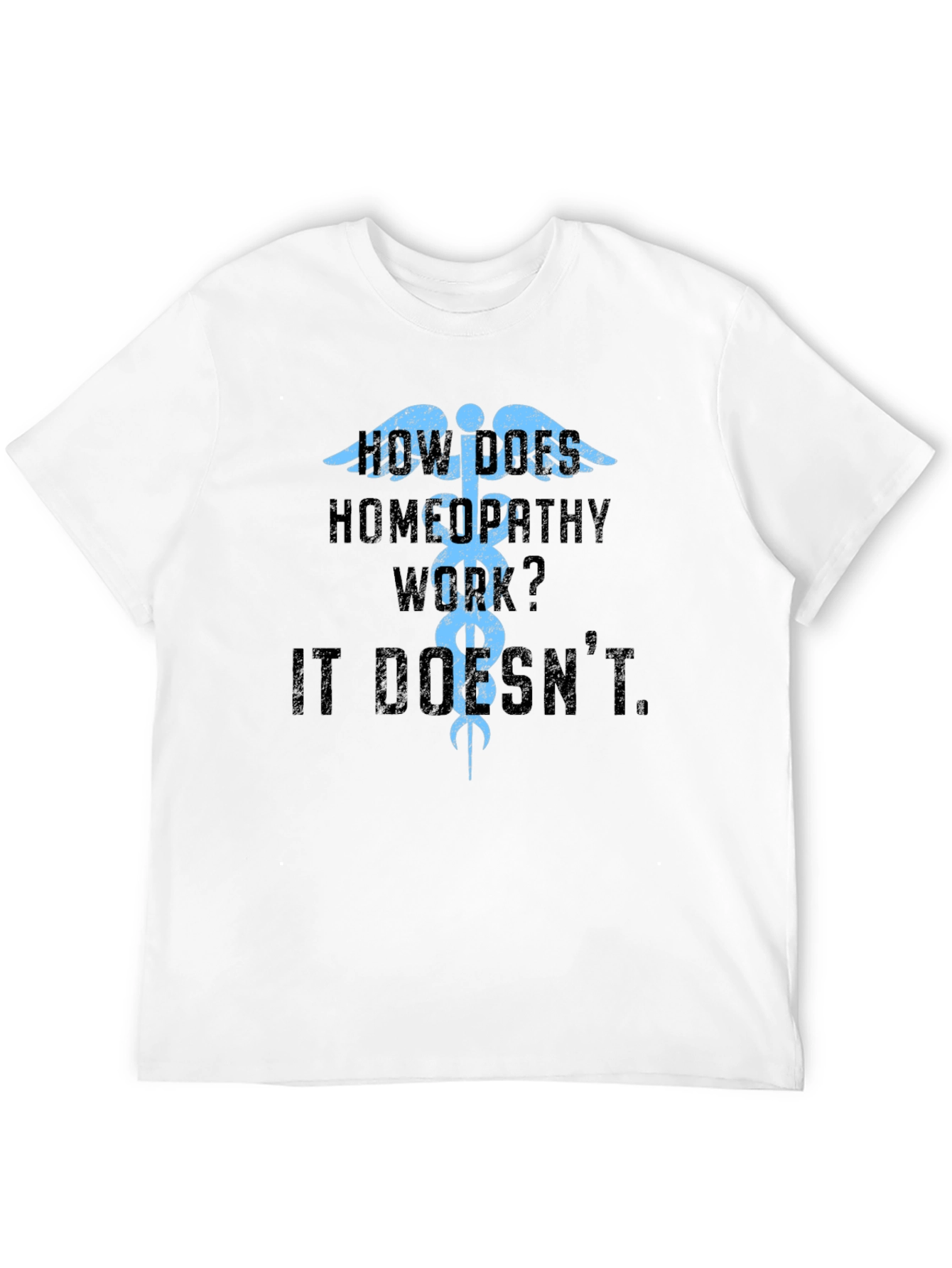 Black How Does Homeopathy Work? It Doesn't T-Shirt view 12