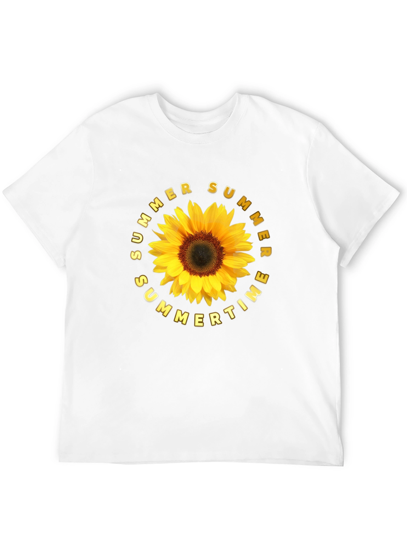Black Summer Sunflower Graphic Tee - Black Unisex T-Shirt view 12