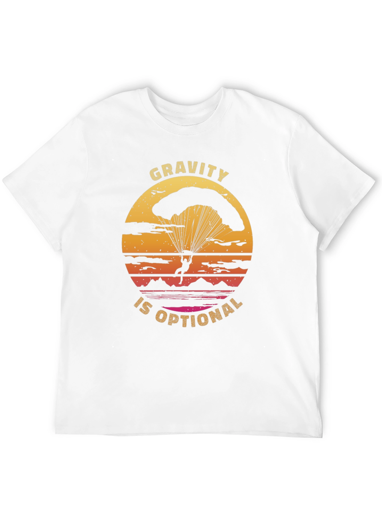 Black Gravity is Optional T-Shirt - Parachute Design view 12