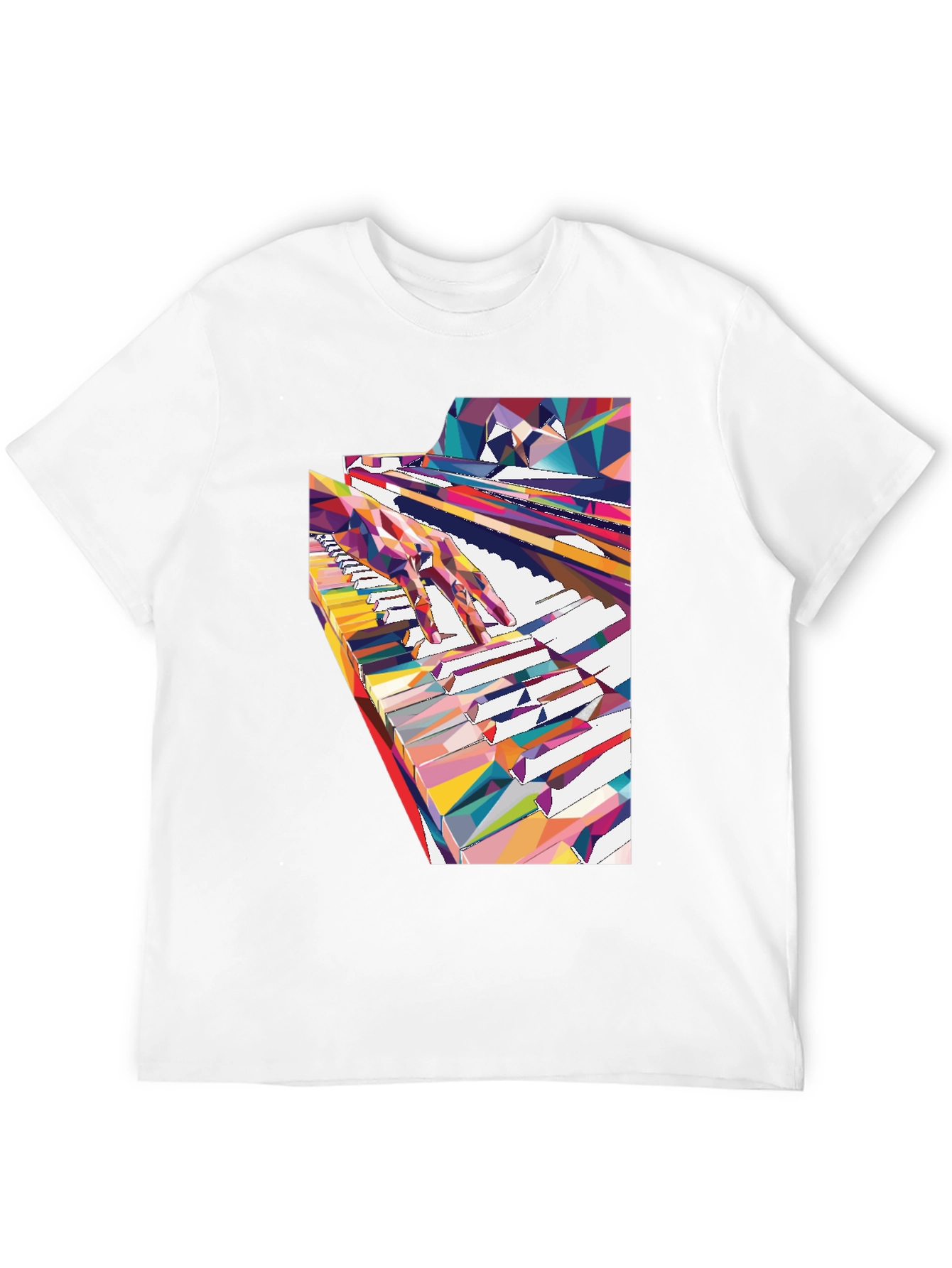 Black Abstract Piano Keys Graphic Tee - Music Lover Shirt view 12