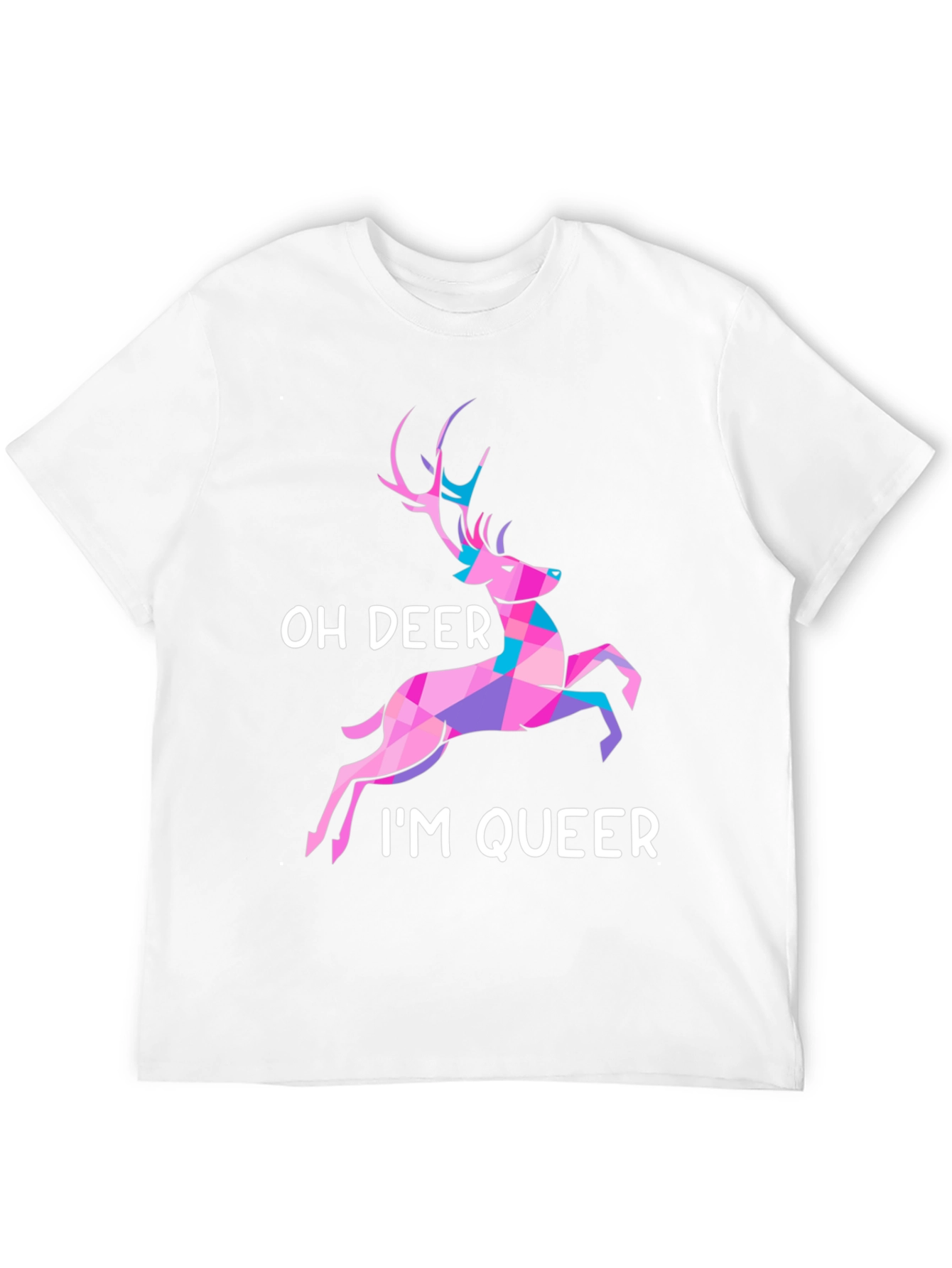 Black Oh Deer I'm Queer T-Shirt view 12
