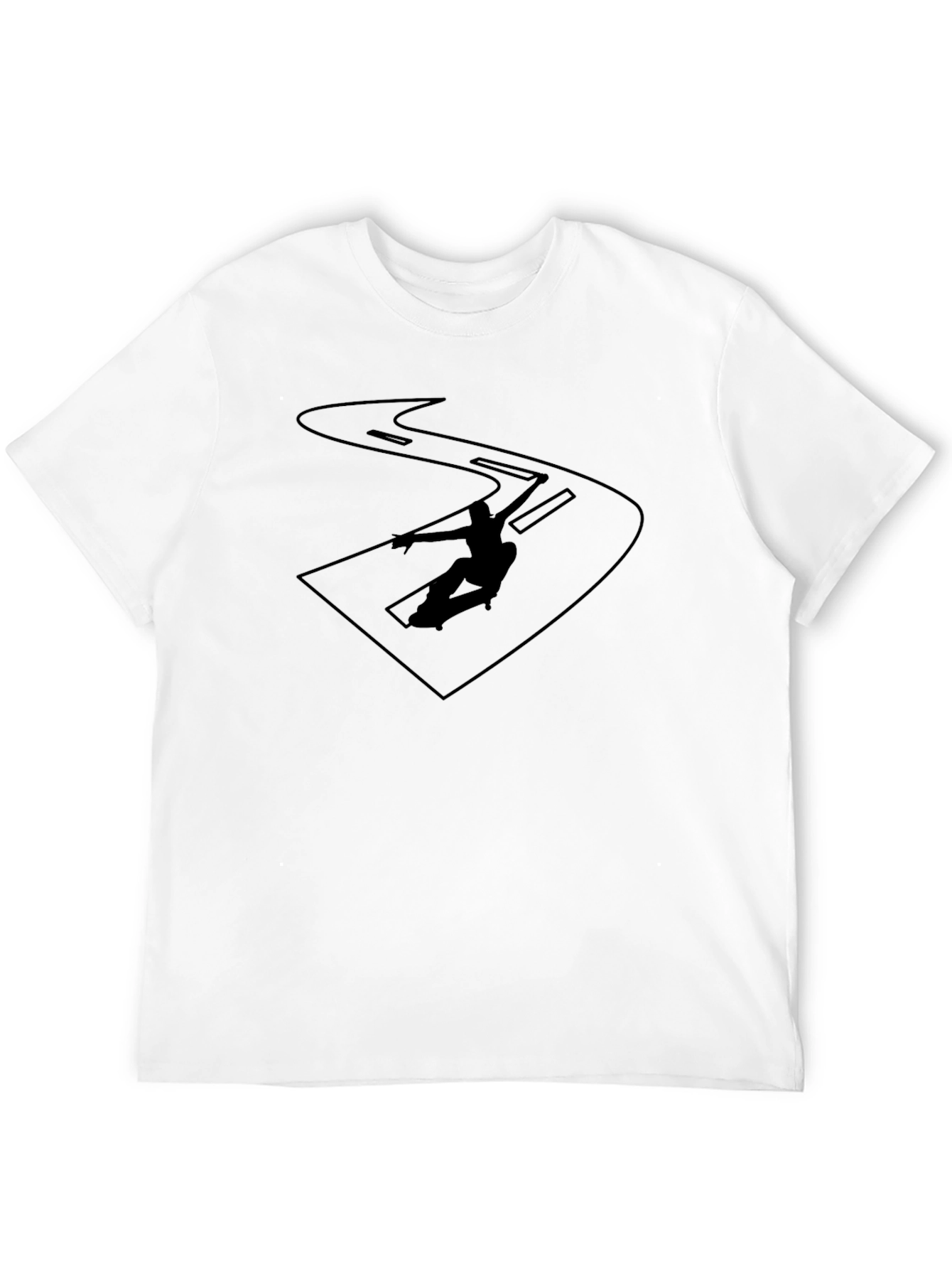 Black Skater Silhouette Graphic T-Shirt - Black view 12