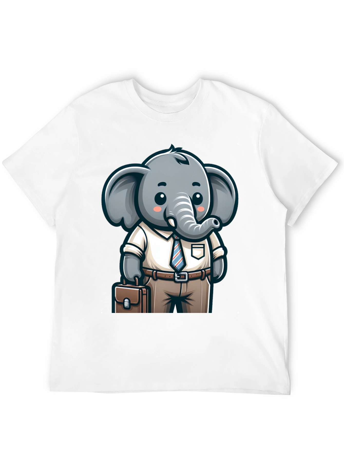 Black Cartoon Elephant Businessman Graphic Tee view 12