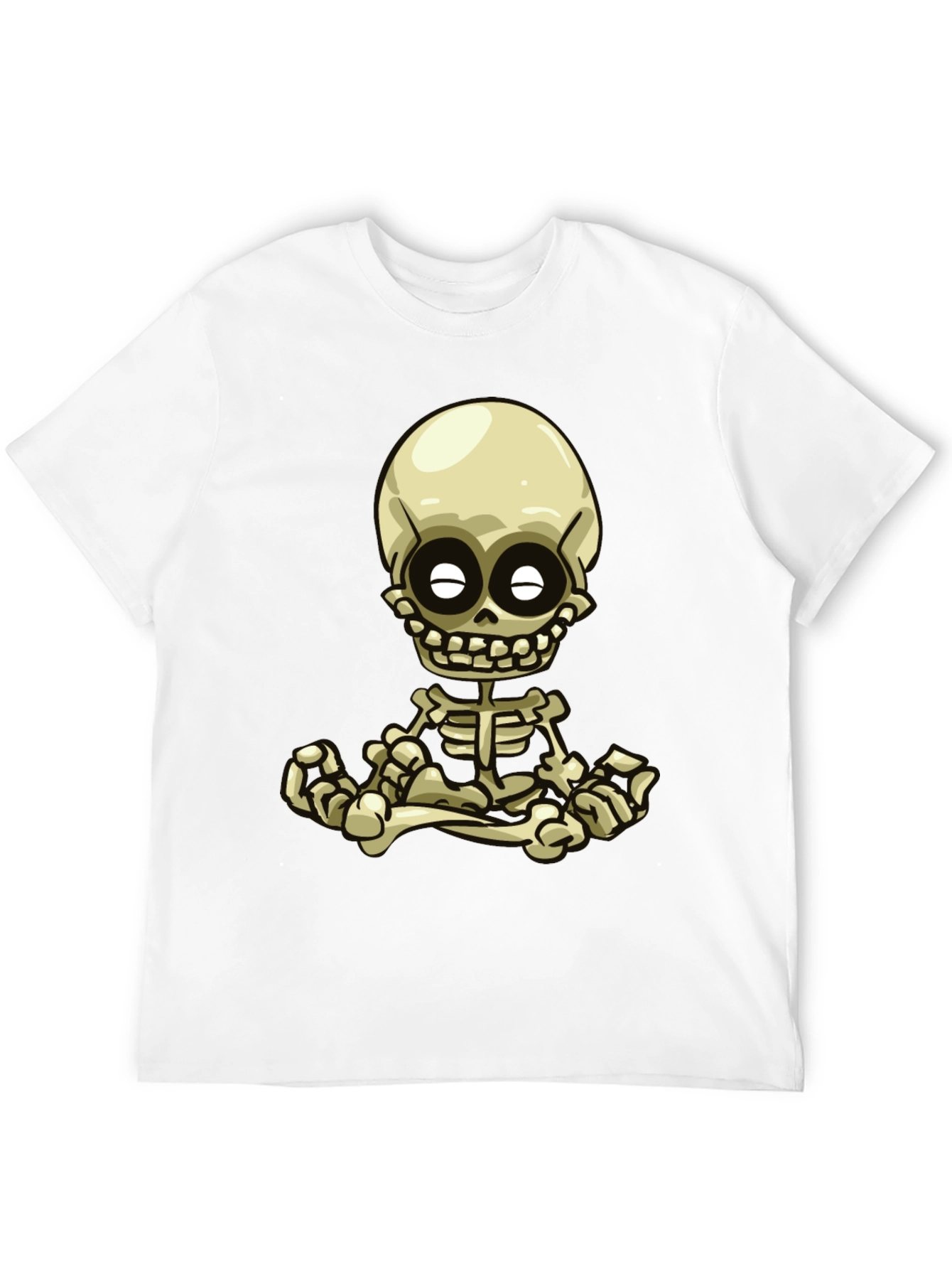 Black Cartoon Skeleton Graphic Tee - Black view 12