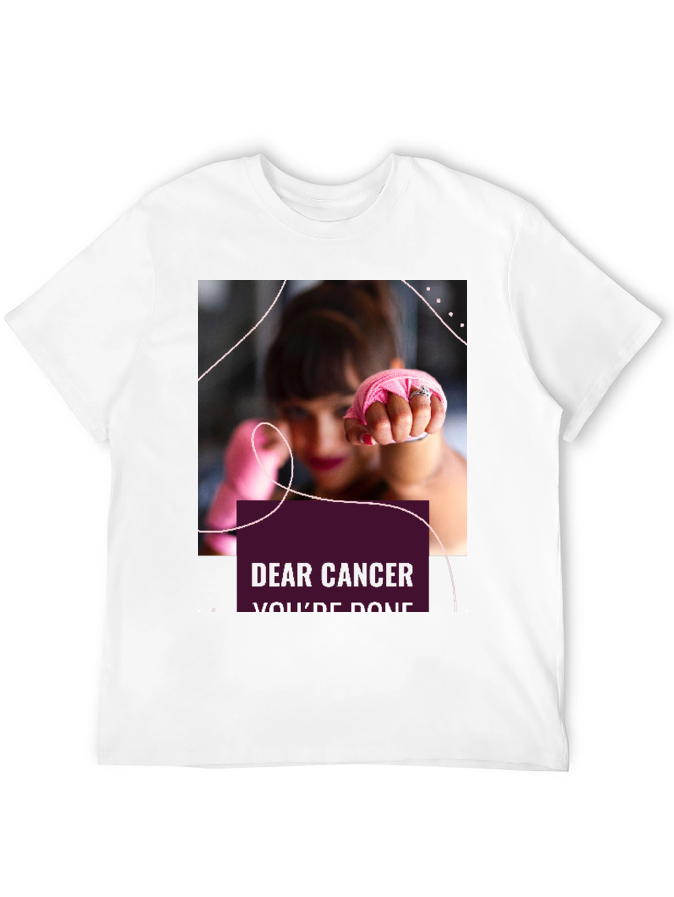 Black Dear Cancer, You're Done Black T-Shirt view 12